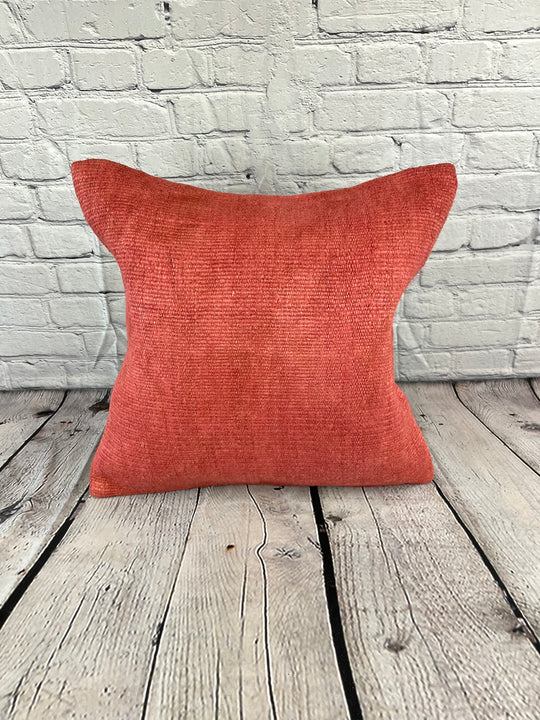 20 x 20 Hemp Pillow Turkish Cushion Natural Pinkish Red Pillow Cushion Cover #6466