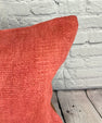 20 x 20 Hemp Pillow Turkish Cushion Natural Pinkish Red Pillow Cushion Cover #6466