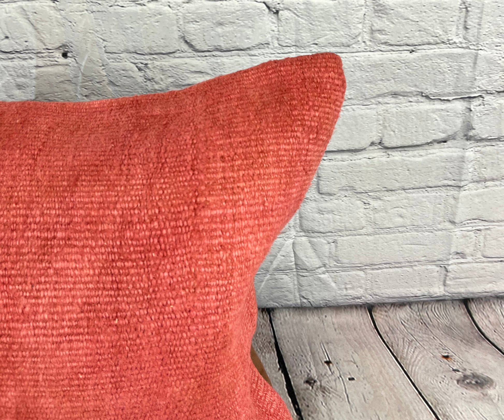 20 x 20 Hemp Pillow Turkish Cushion Natural Pinkish Red Pillow Cushion Cover #6466