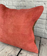 20 x 20 Hemp Pillow Turkish Cushion Natural Pinkish Red Pillow Cushion Cover #6462