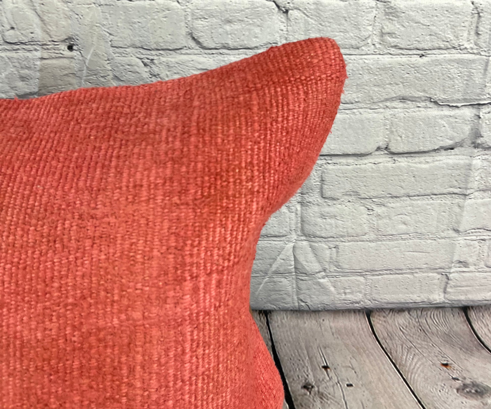 20 x 20 Hemp Pillow Turkish Cushion Natural Pinkish Red Pillow Cushion Cover #6462