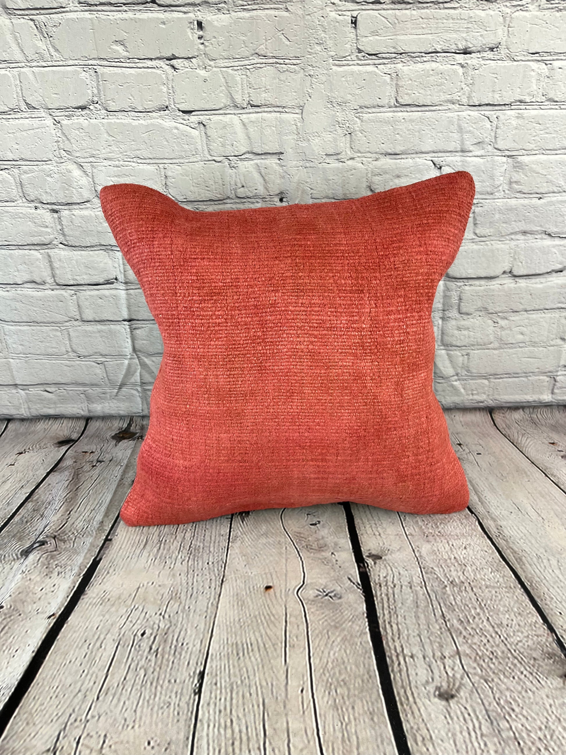20 x 20 Hemp Pillow Turkish Cushion Natural Pinkish Red Pillow Cushion Cover #6464