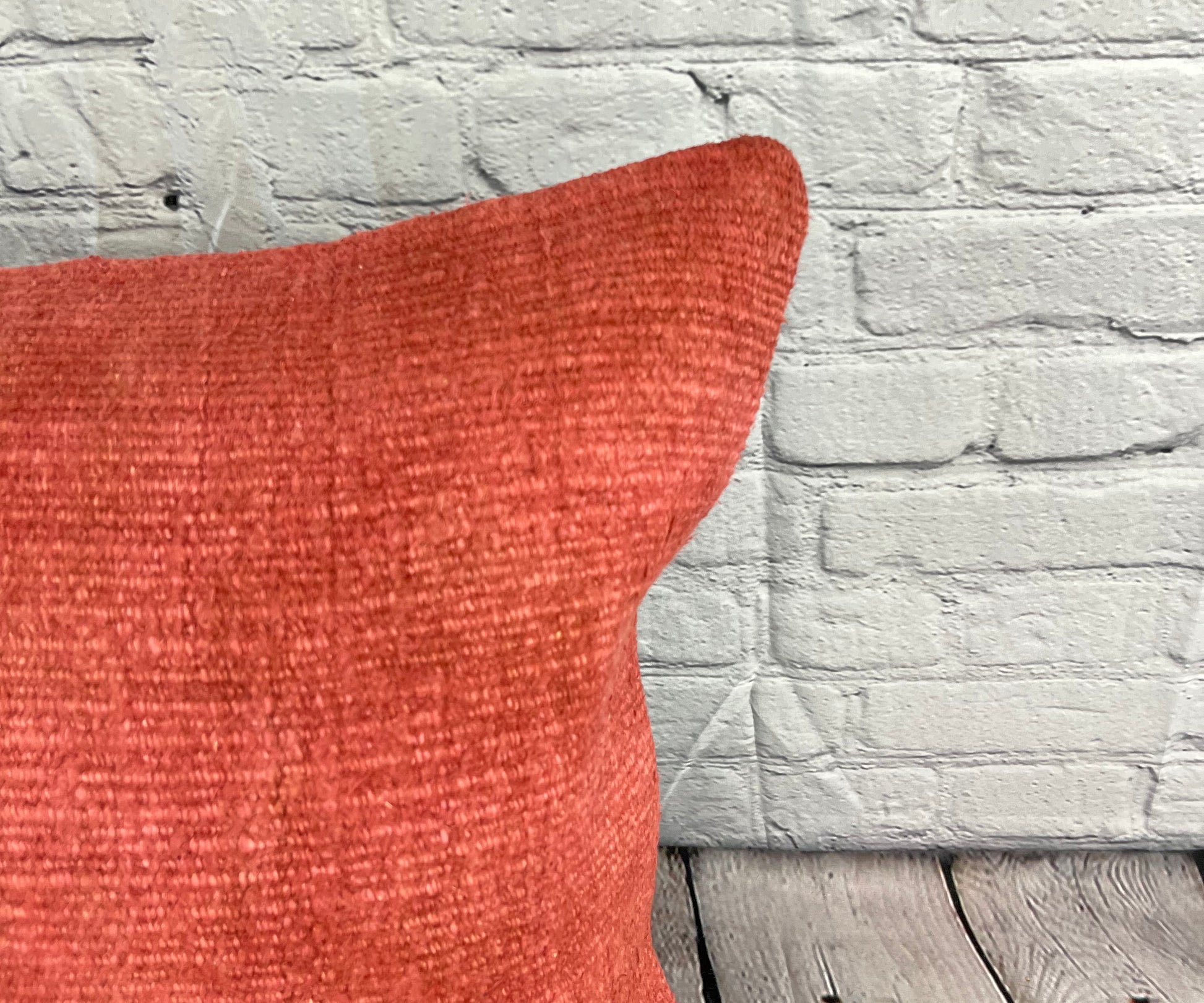 20 x 20 Hemp Pillow Turkish Cushion Natural Pinkish Red Pillow Cushion Cover #6464