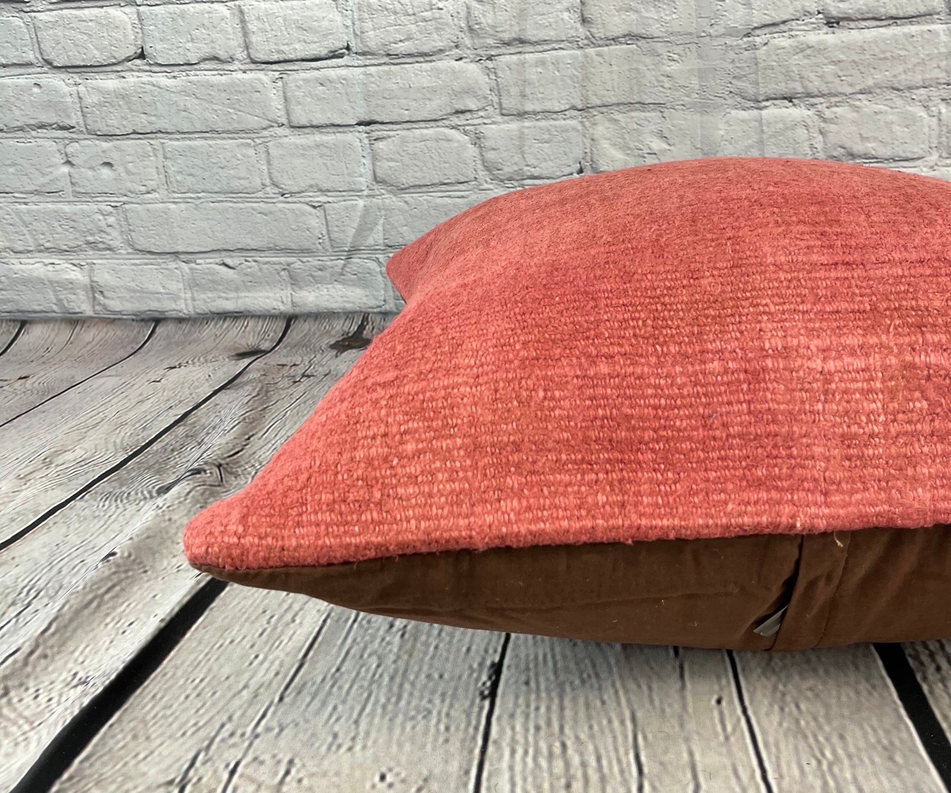 20 x 20 Hemp Pillow Turkish Cushion Natural Pinkish Red Pillow Cushion Cover #6464