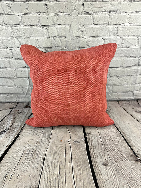 20 x 20 Hemp Pillow Turkish Cushion Natural Pinkish Red Pillow Cushion Cover #6465