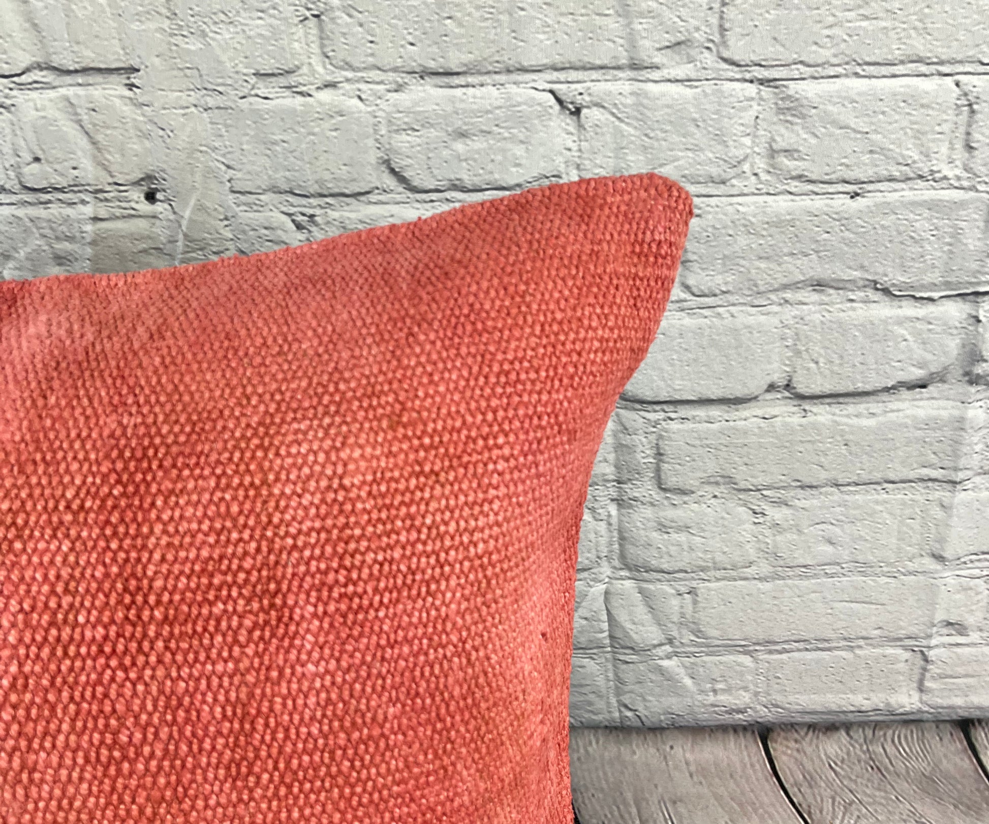 20 x 20 Hemp Pillow Turkish Cushion Natural Pinkish Red Pillow Cushion Cover #6465