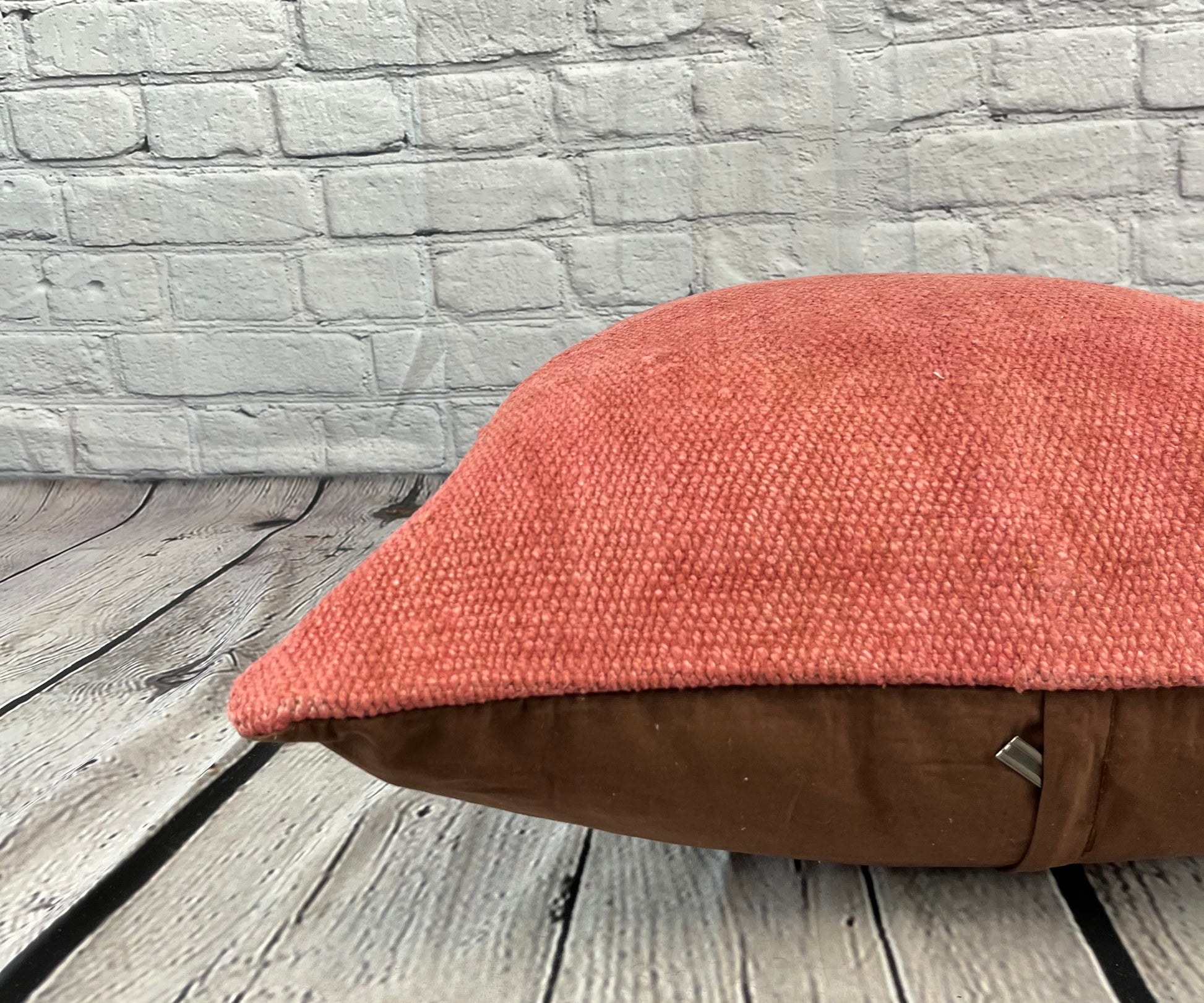 20 x 20 Hemp Pillow Turkish Cushion Natural Pinkish Red Pillow Cushion Cover #6465