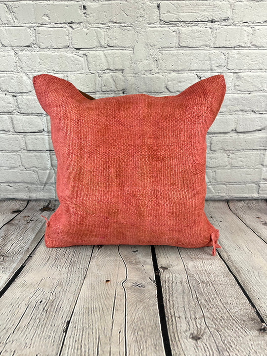 20 x 20 Hemp Pillow Turkish Cushion Natural Pinkish Red Pillow Cushion Cover #6460