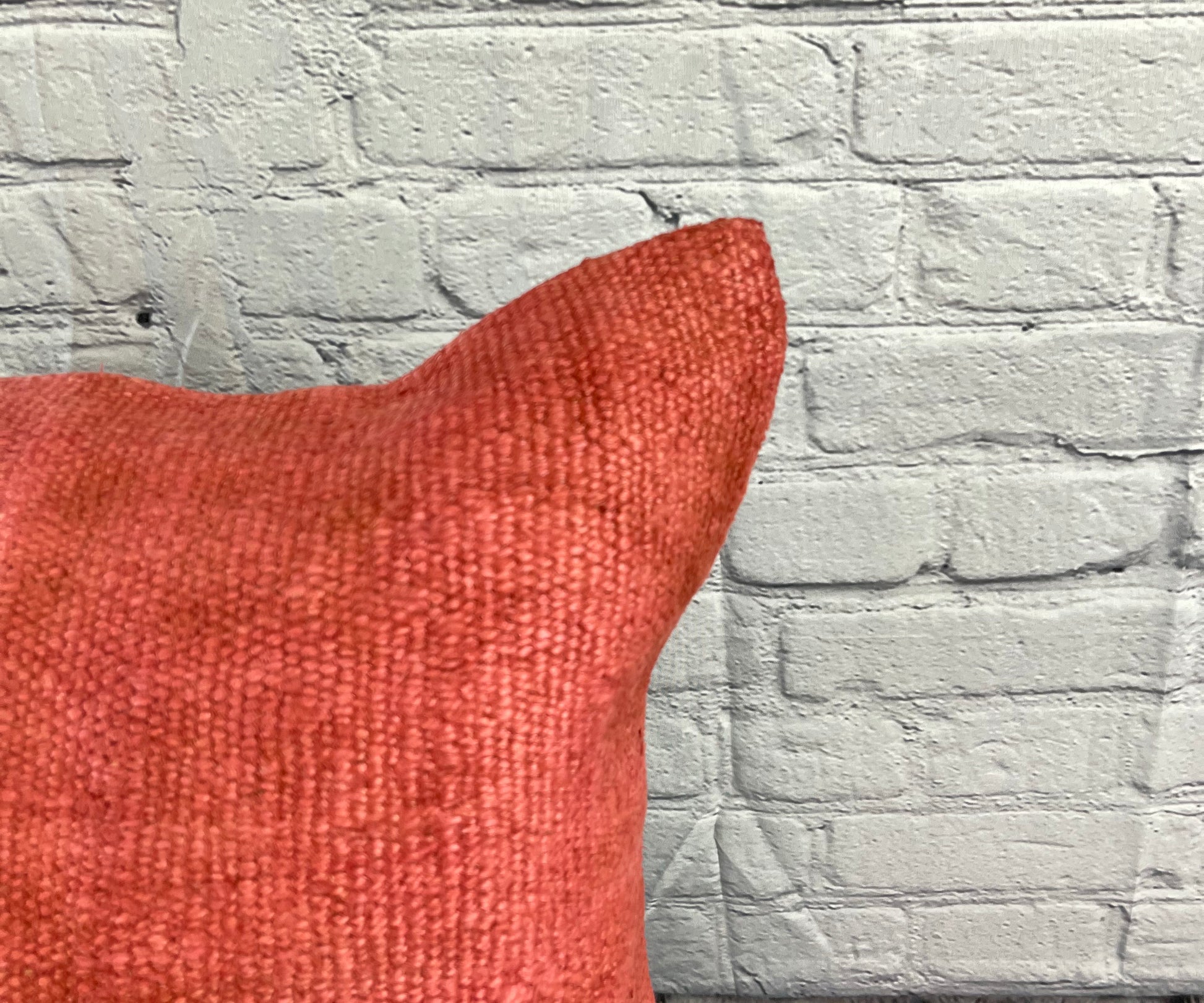 20 x 20 Hemp Pillow Turkish Cushion Natural Pinkish Red Pillow Cushion Cover #6460