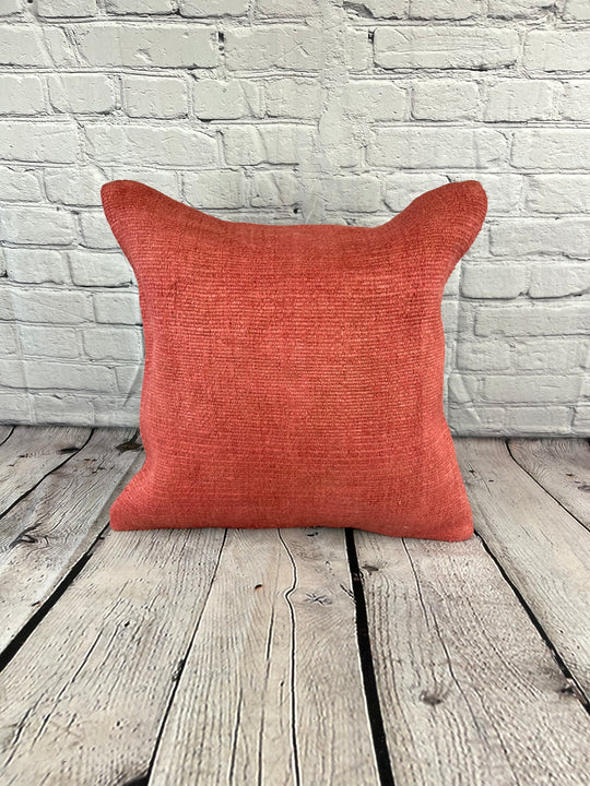 20 x 20 Hemp Pillow Turkish Cushion Natural Pinkish Red Pillow Cushion Cover #6458