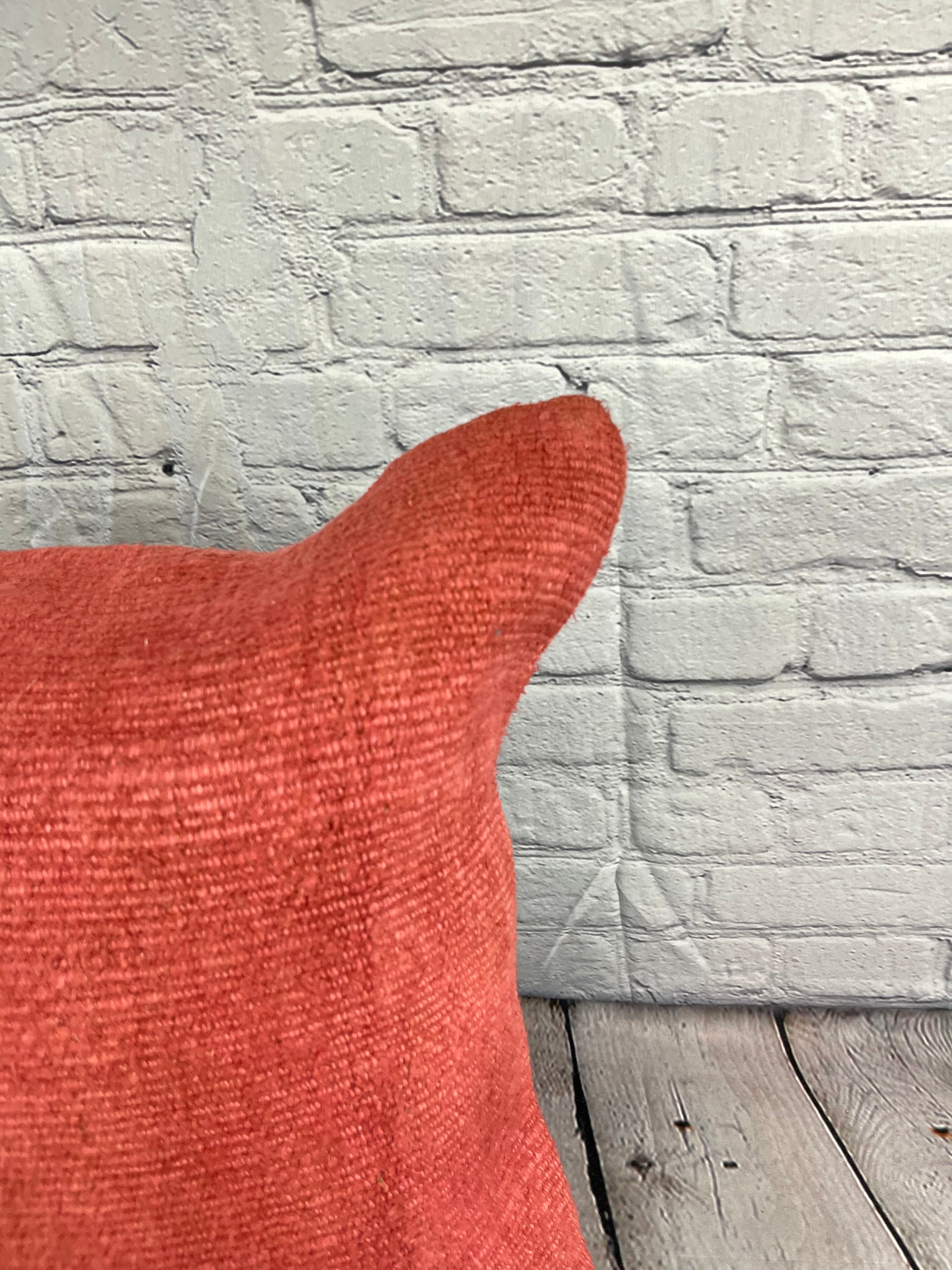 20 x 20 Hemp Pillow Turkish Cushion Natural Pinkish Red Pillow Cushion Cover #6458