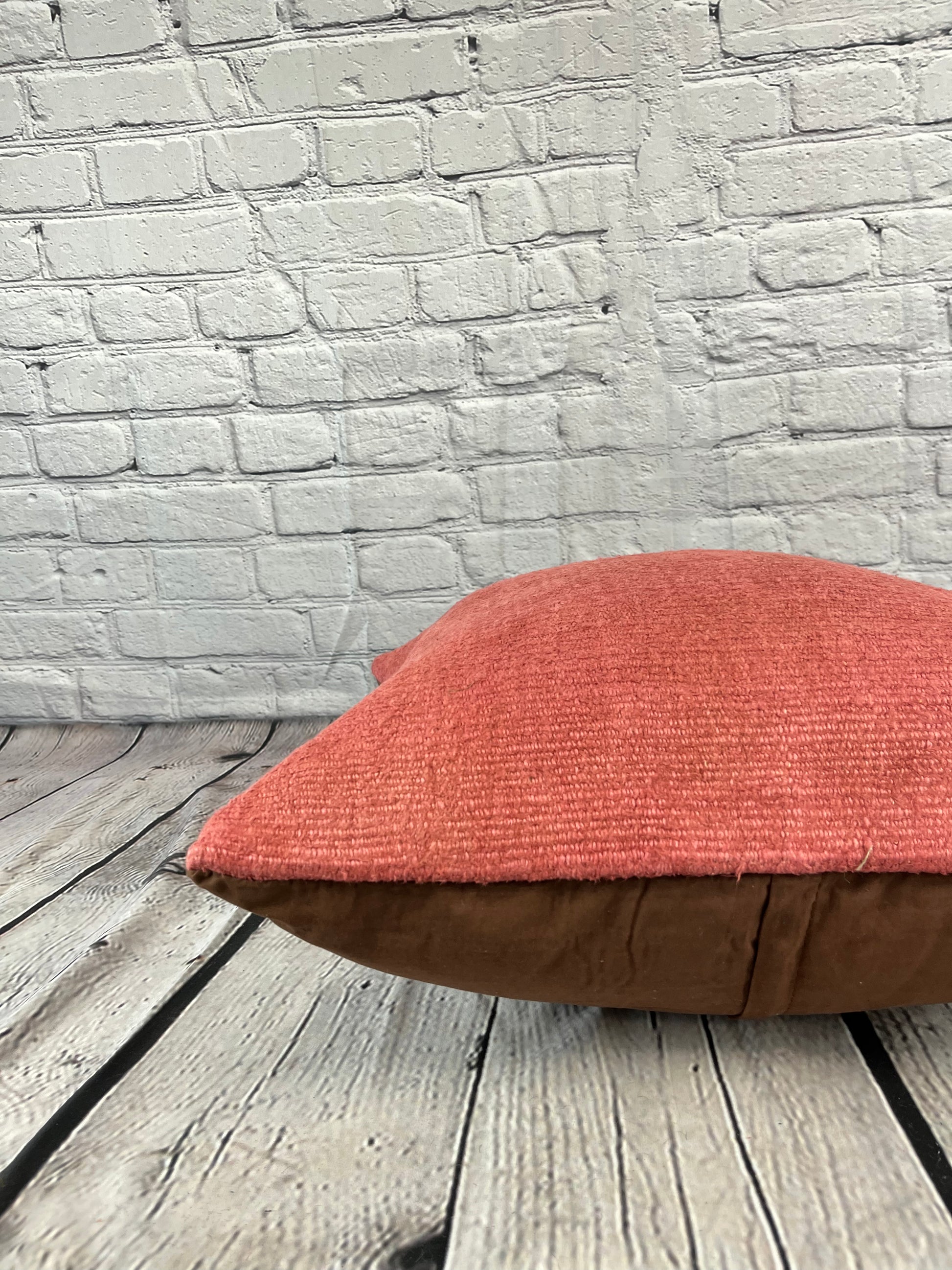 20 x 20 Hemp Pillow Turkish Cushion Natural Pinkish Red Pillow Cushion Cover #6458