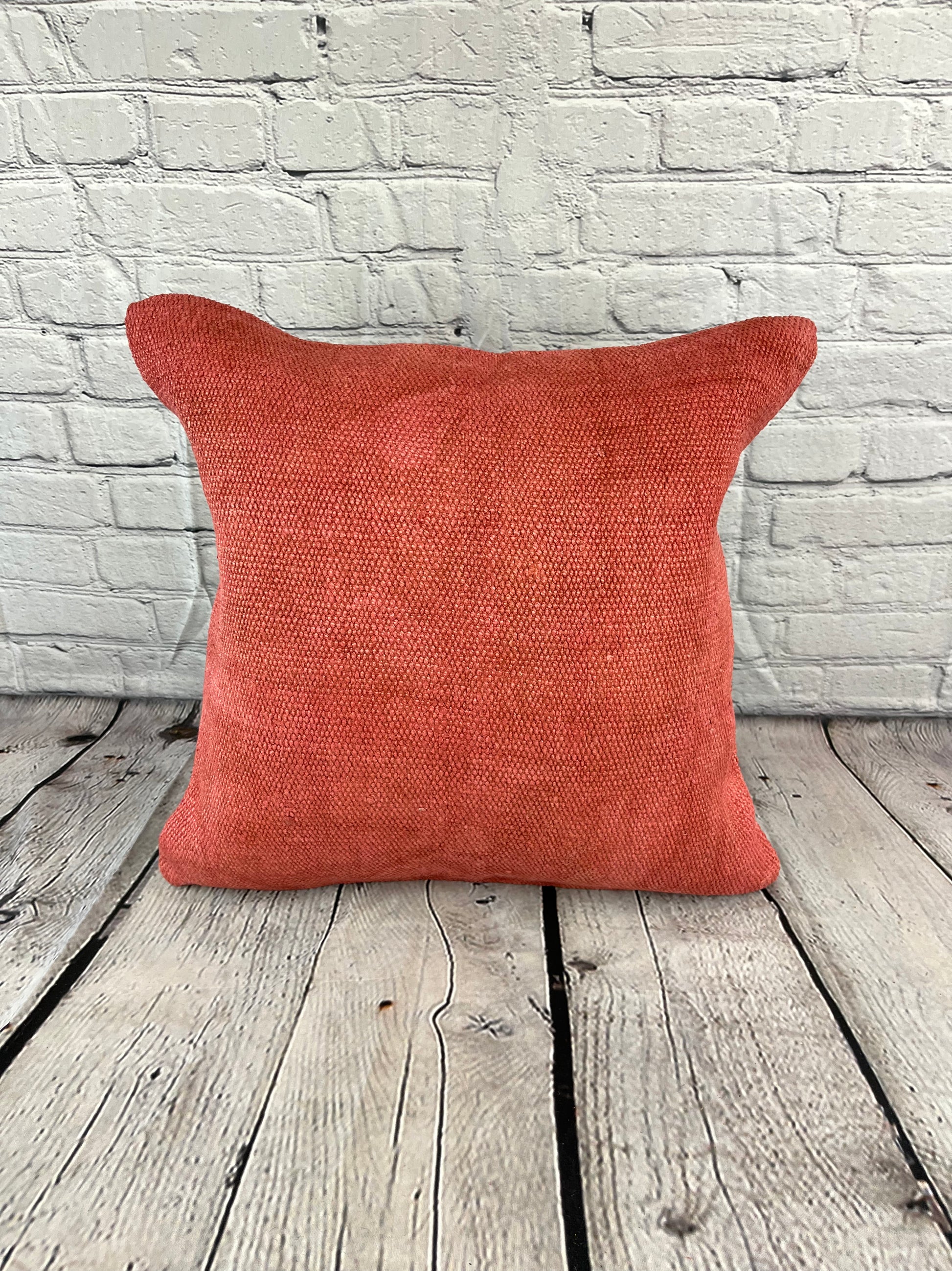 20 x 20 Hemp Pillow Turkish Cushion Natural Pinkish Red Pillow Cushion Cover #6456