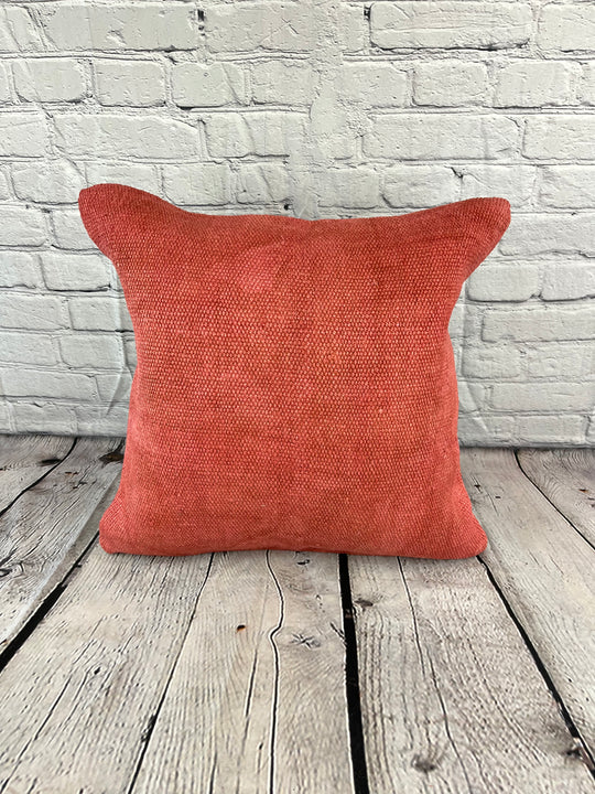 20 x 20 Hemp Pillow Turkish Cushion Natural Pinkish Red Pillow Cushion Cover #6456
