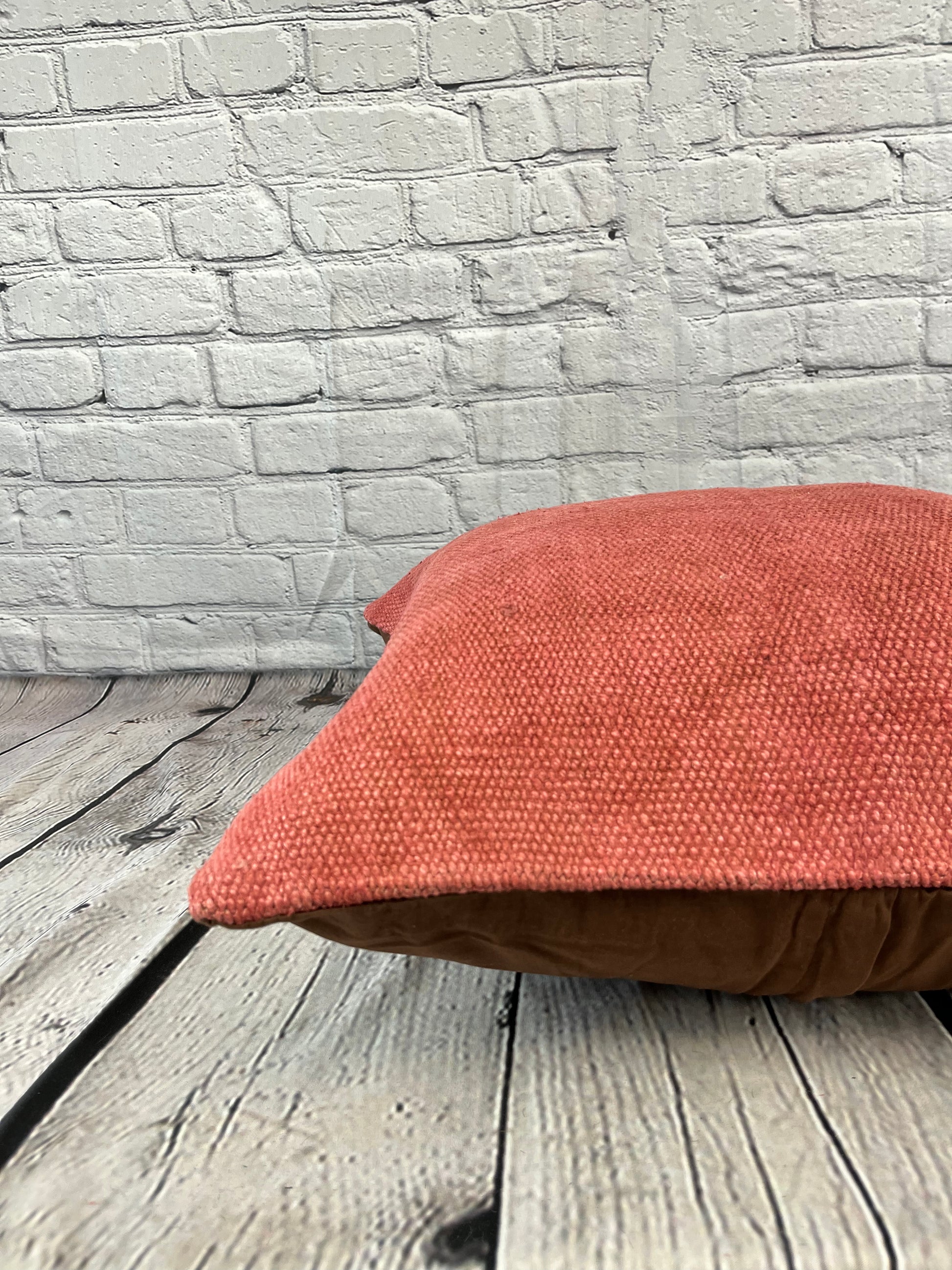 20 x 20 Hemp Pillow Turkish Cushion Natural Pinkish Red Pillow Cushion Cover #6456