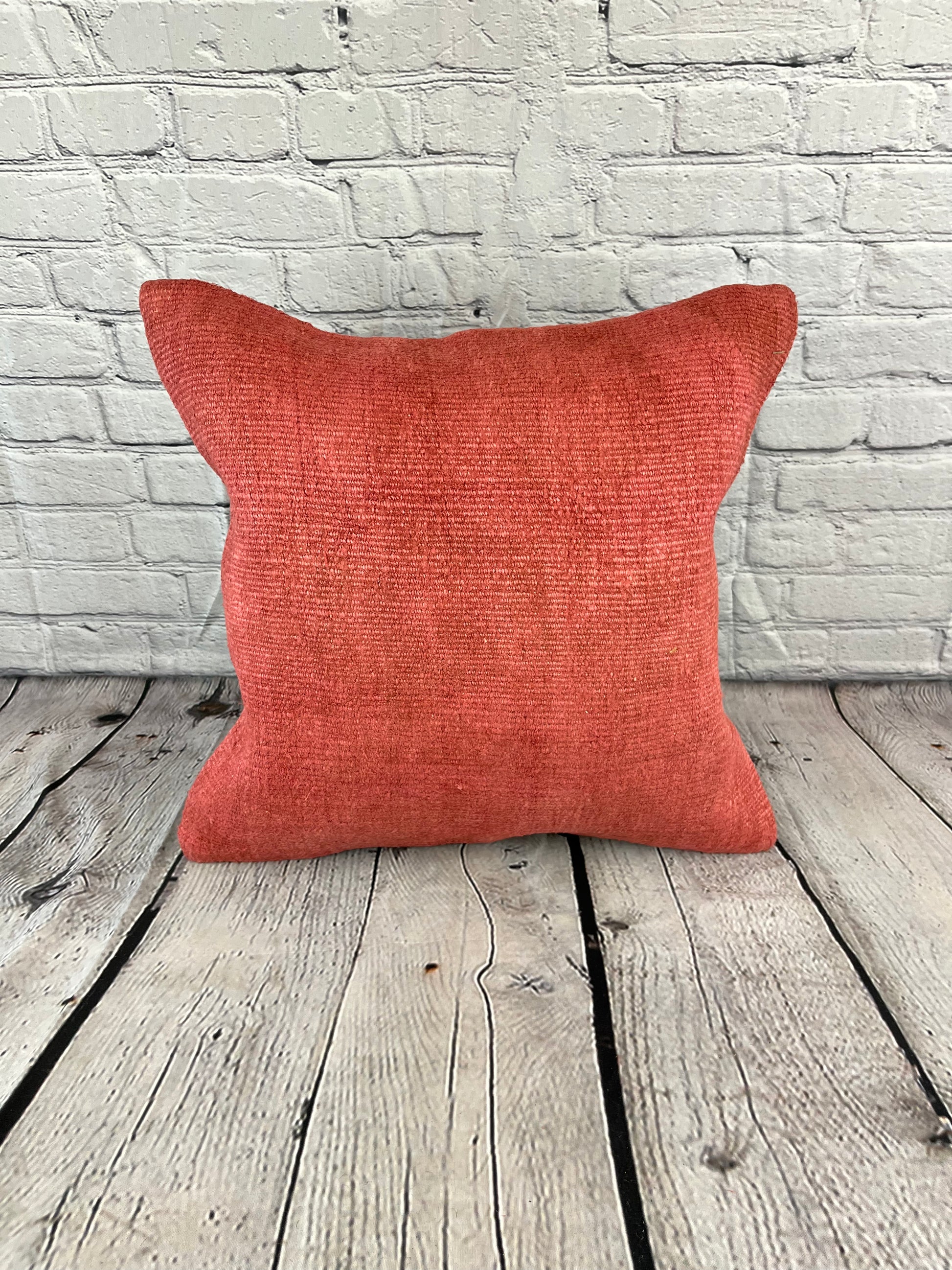 20 x 20 Hemp Pillow Turkish Cushion Natural Pinkish Red Pillow Cushion Cover #6457