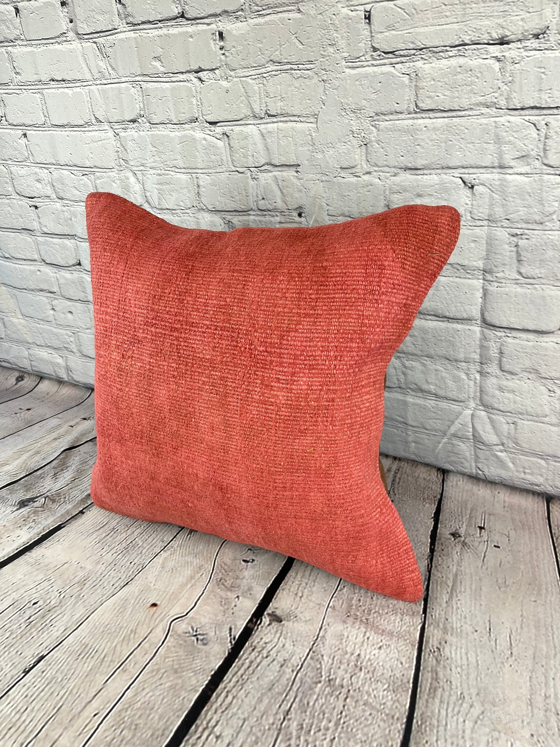 20 x 20 Hemp Pillow Turkish Cushion Natural Pinkish Red Pillow Cushion Cover #6457