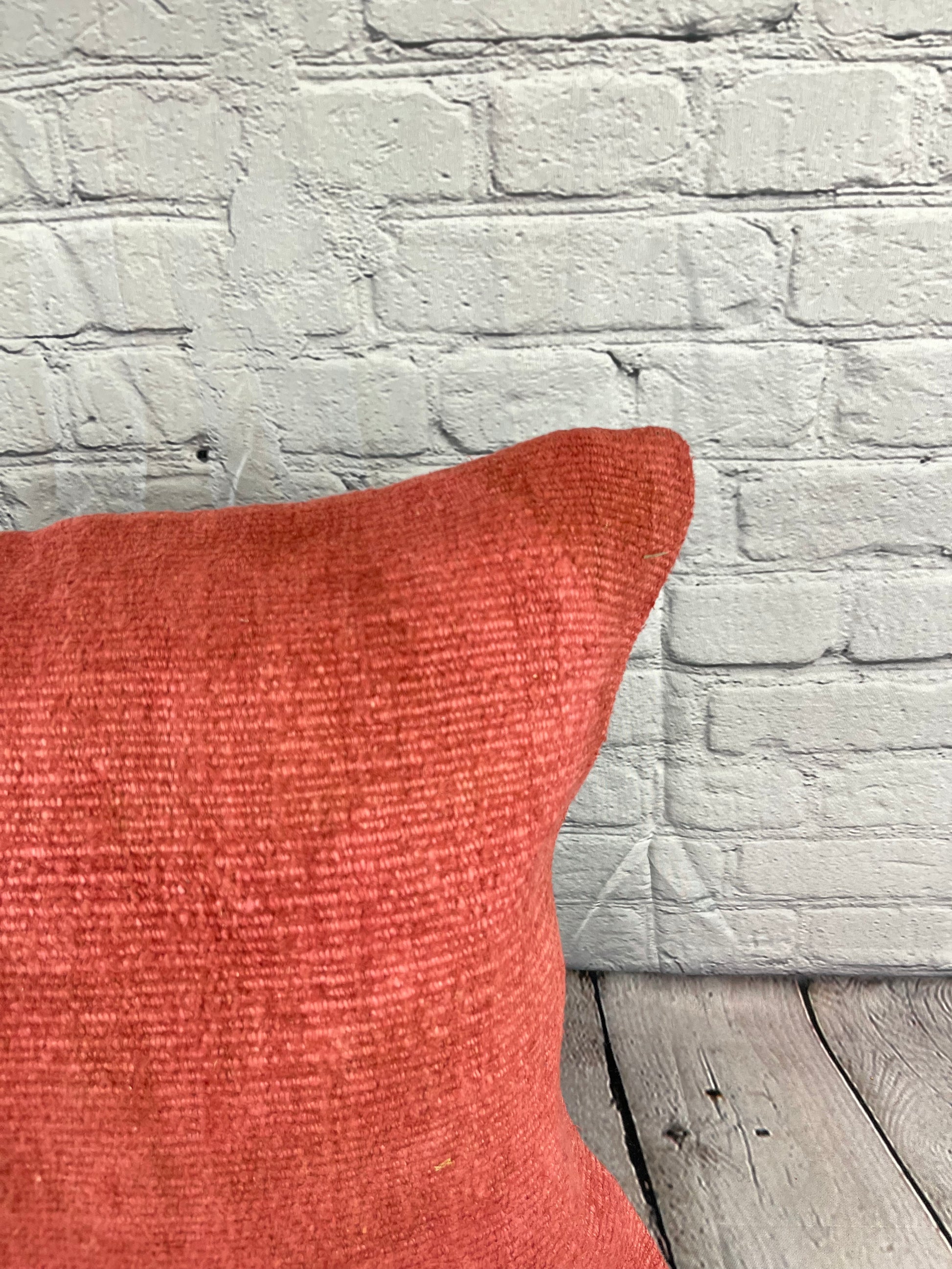 20 x 20 Hemp Pillow Turkish Cushion Natural Pinkish Red Pillow Cushion Cover #6457