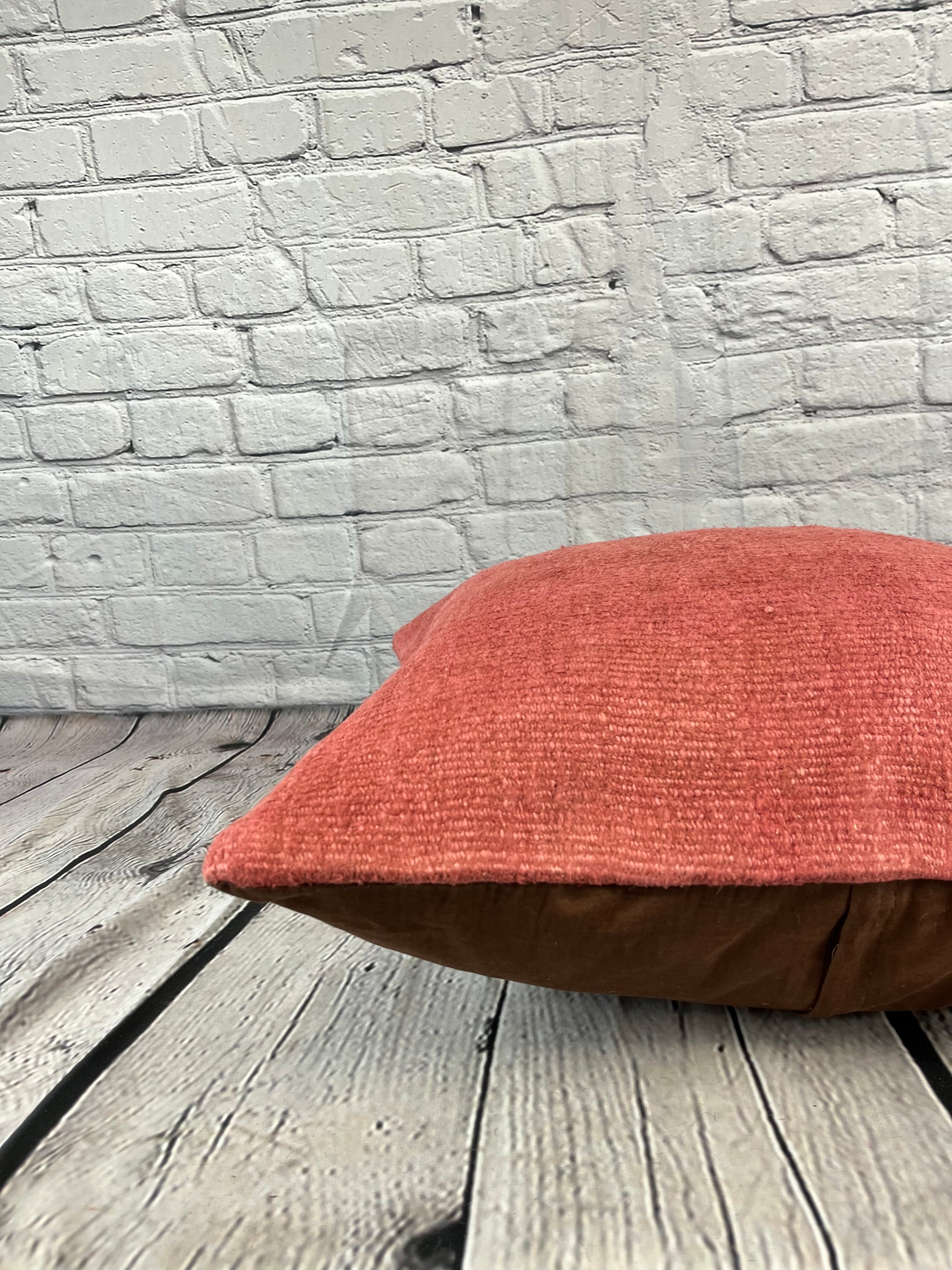 20 x 20 Hemp Pillow Turkish Cushion Natural Pinkish Red Pillow Cushion Cover #6457