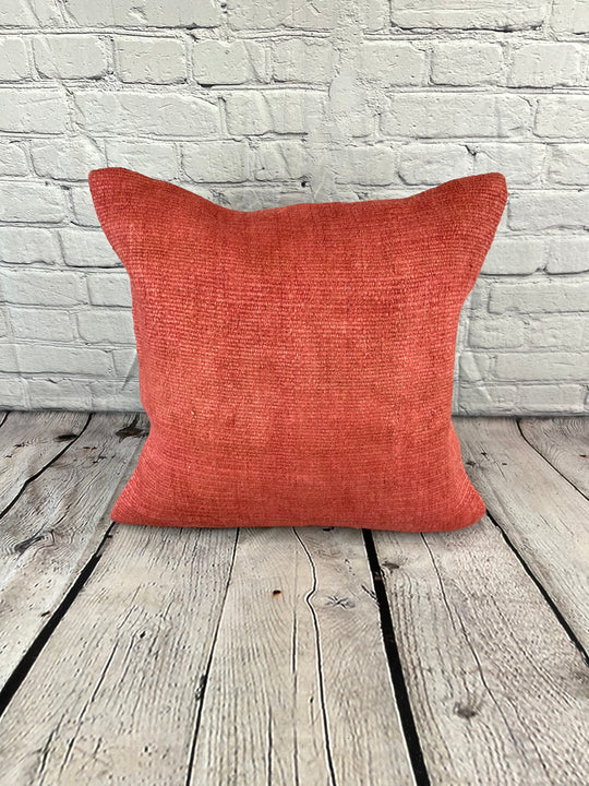 20 x 20 Hemp Pillow Turkish Cushion Natural Pinkish Red Pillow Cushion Cover #6455