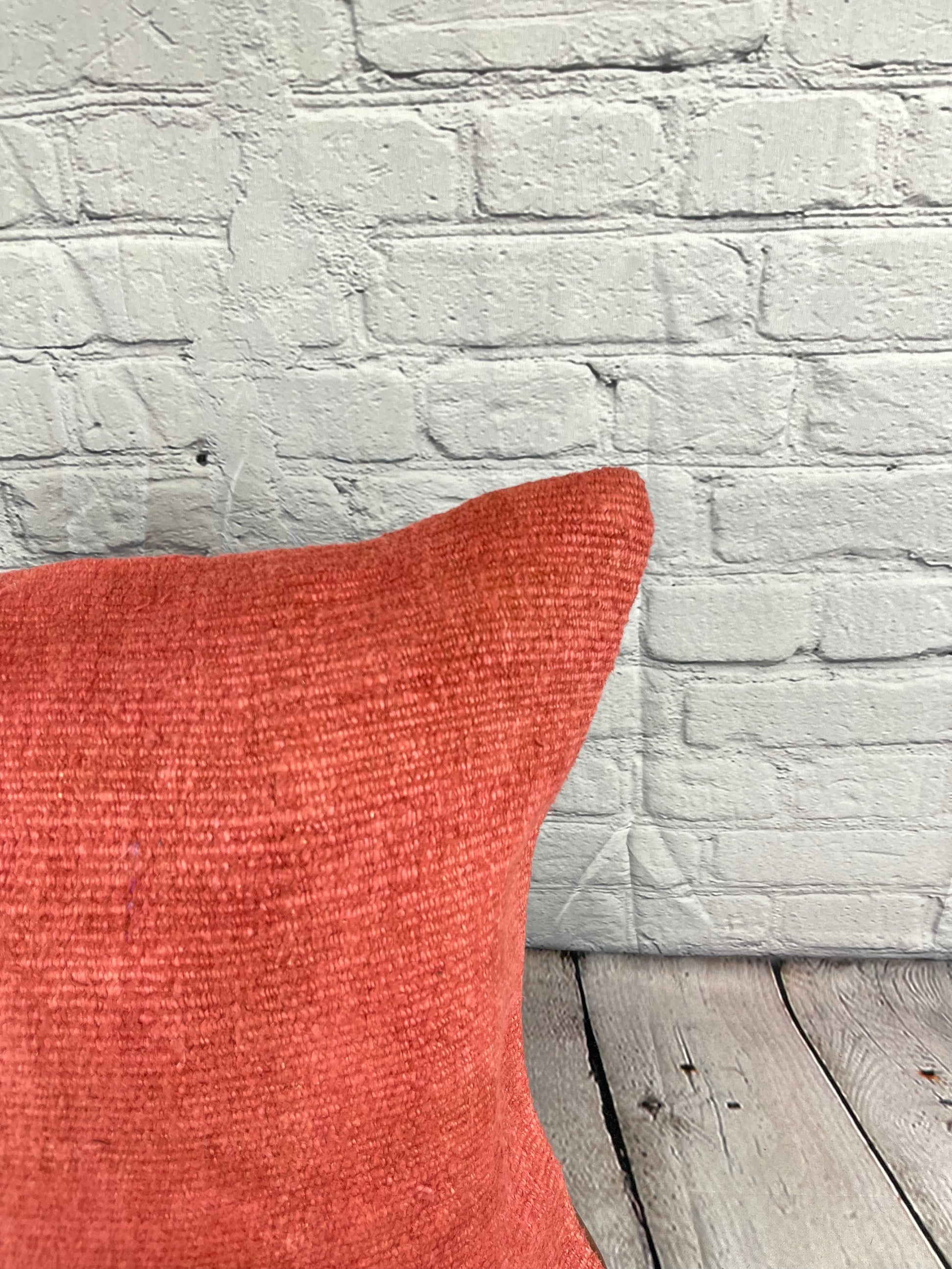 20 x 20 Hemp Pillow Turkish Cushion Natural Pinkish Red Pillow Cushion Cover #6455