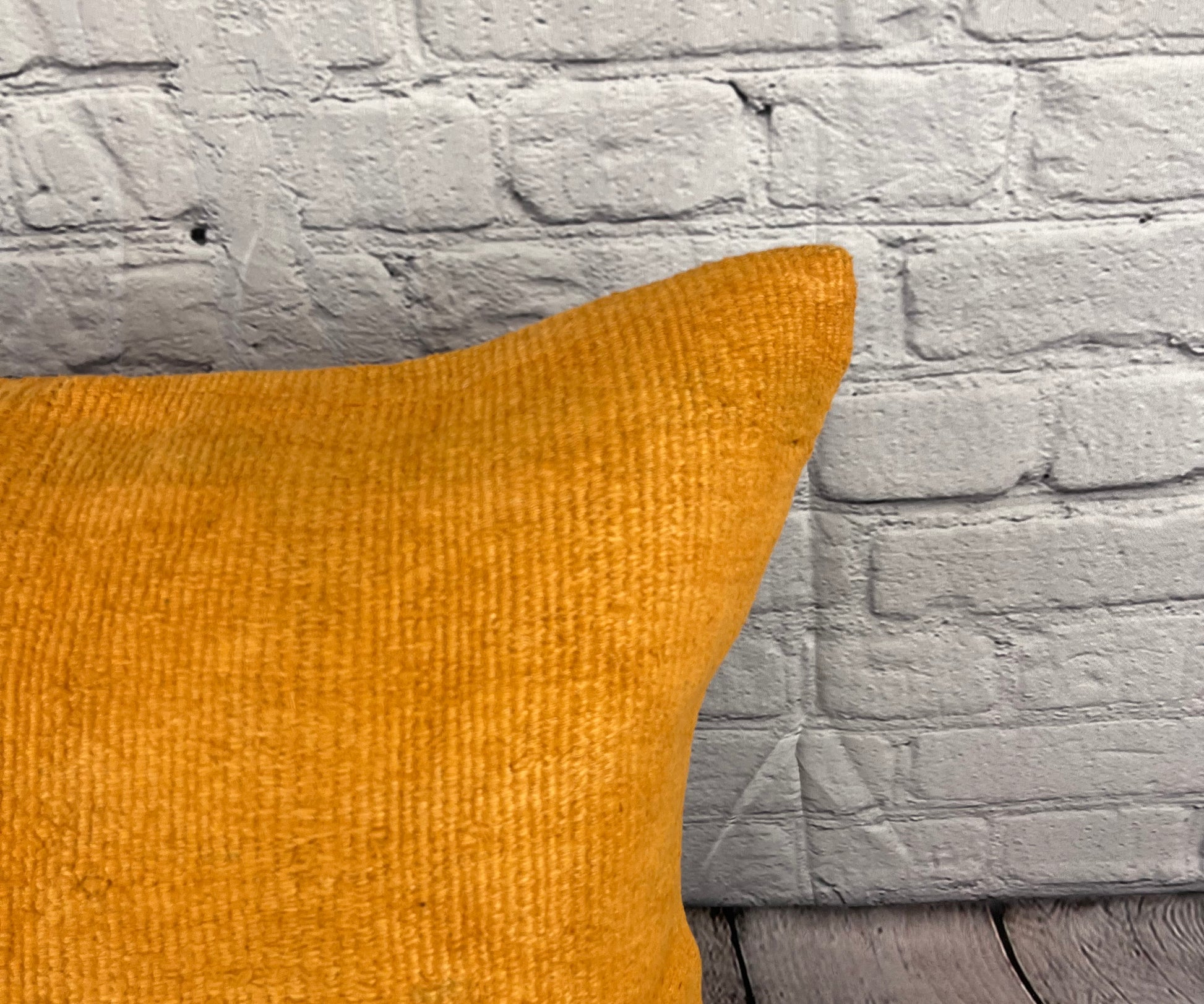 20 x 20 Hemp Pillow Turkish Cushion Natural Orange Pillow Cushion Cover #6281