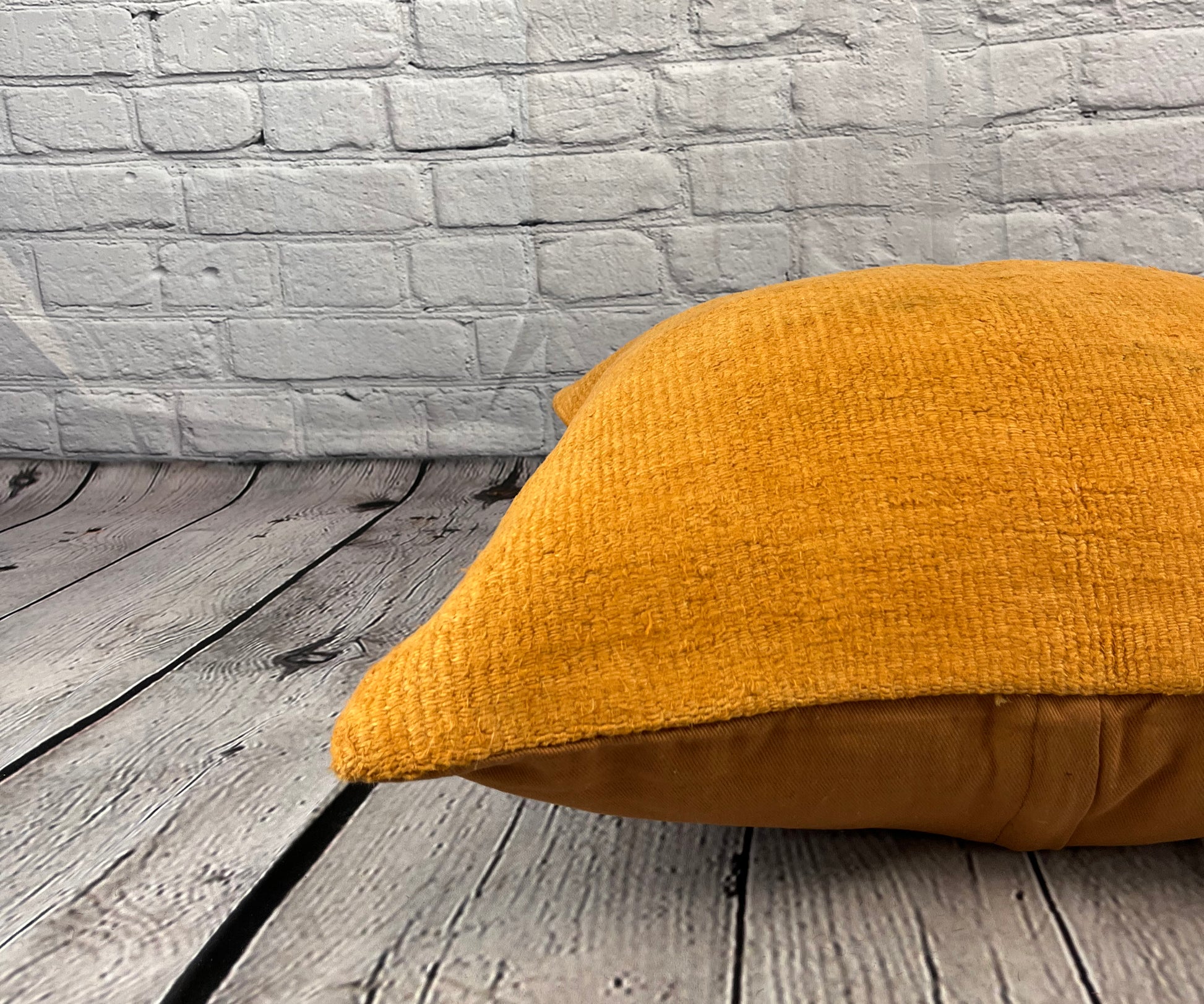 20 x 20 Hemp Pillow Turkish Cushion Natural Orange Pillow Cushion Cover #6281