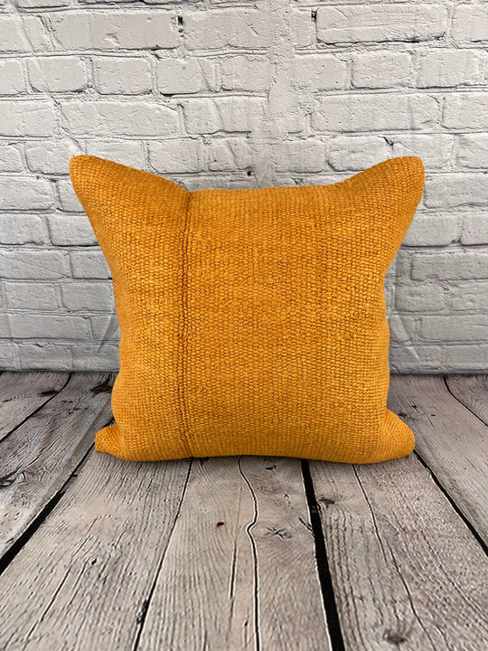 20 x 20 Hemp Pillow Turkish Cushion Natural Orange Pillow Cushion Cover #6283