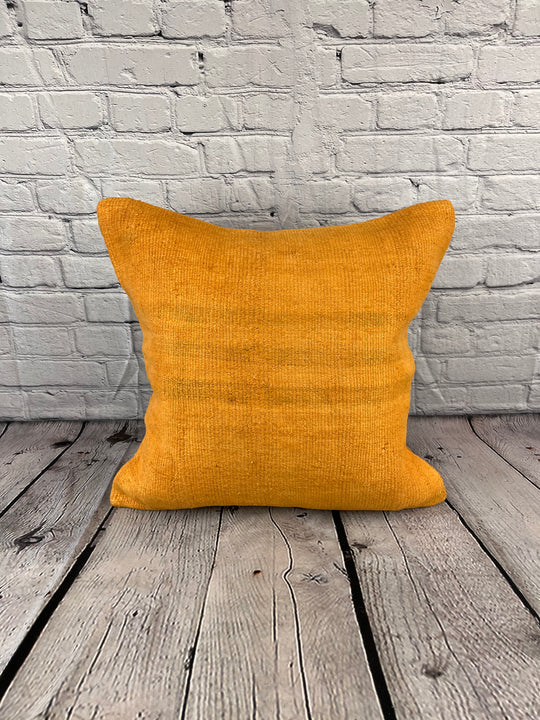 20 x 20 Hemp Pillow Turkish Cushion Natural Orange Pillow Cushion Cover #6282