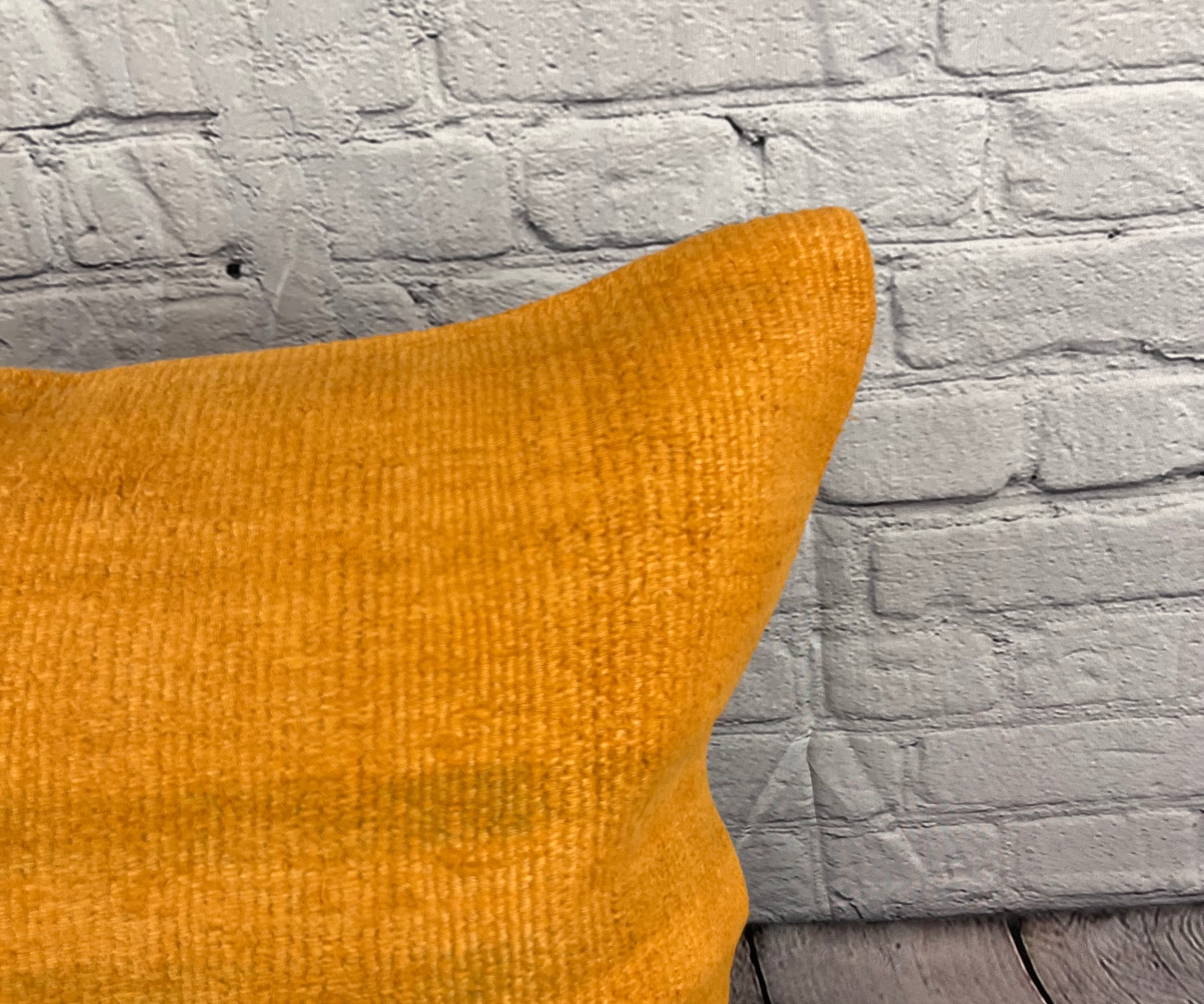 20 x 20 Hemp Pillow Turkish Cushion Natural Orange Pillow Cushion Cover #6282