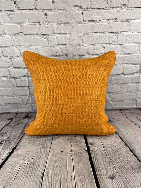 20 x 20 Hemp Pillow Turkish Cushion Natural Orange Pillow Cushion Cover #6285