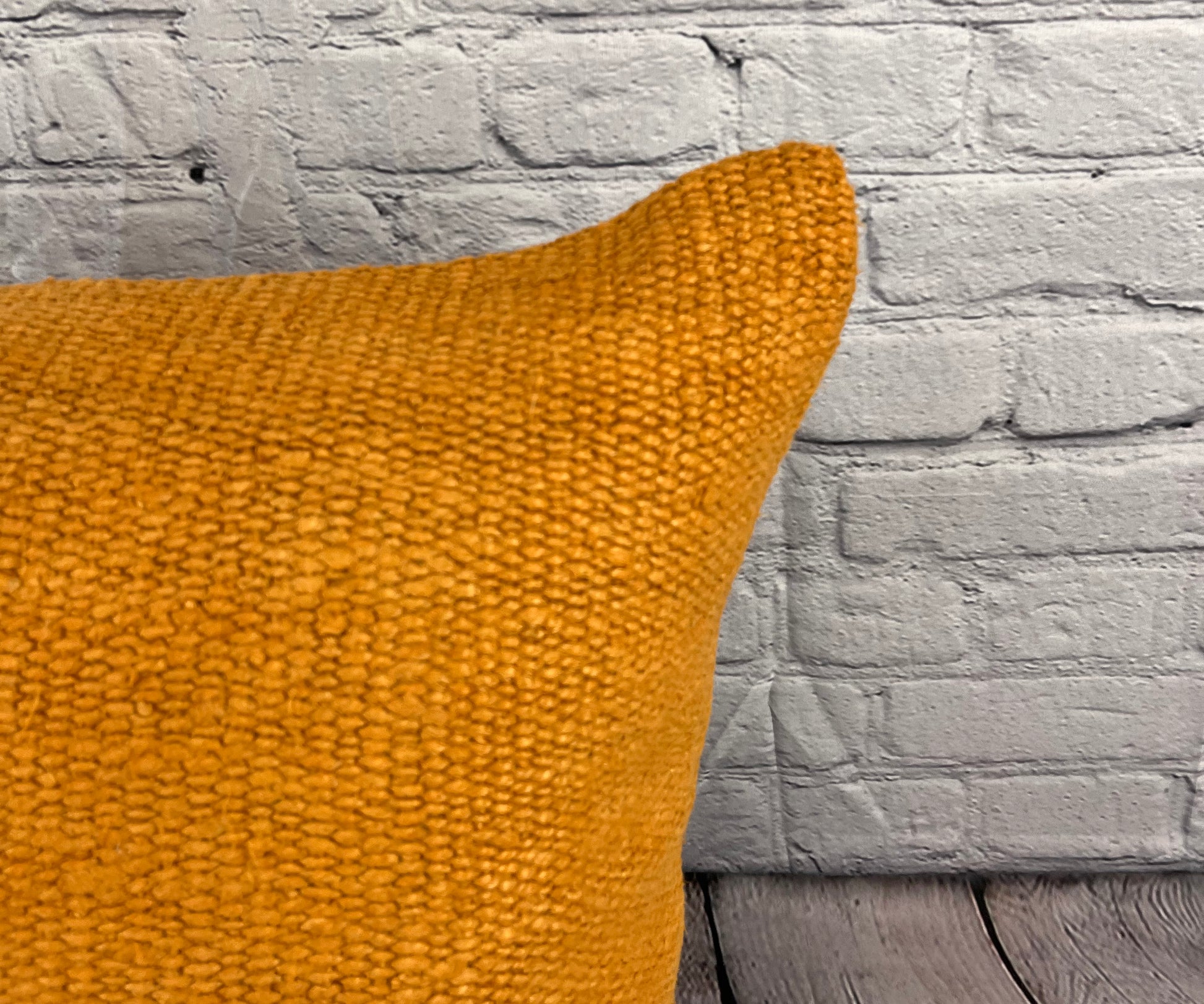 20 x 20 Hemp Pillow Turkish Cushion Natural Orange Pillow Cushion Cover #6285