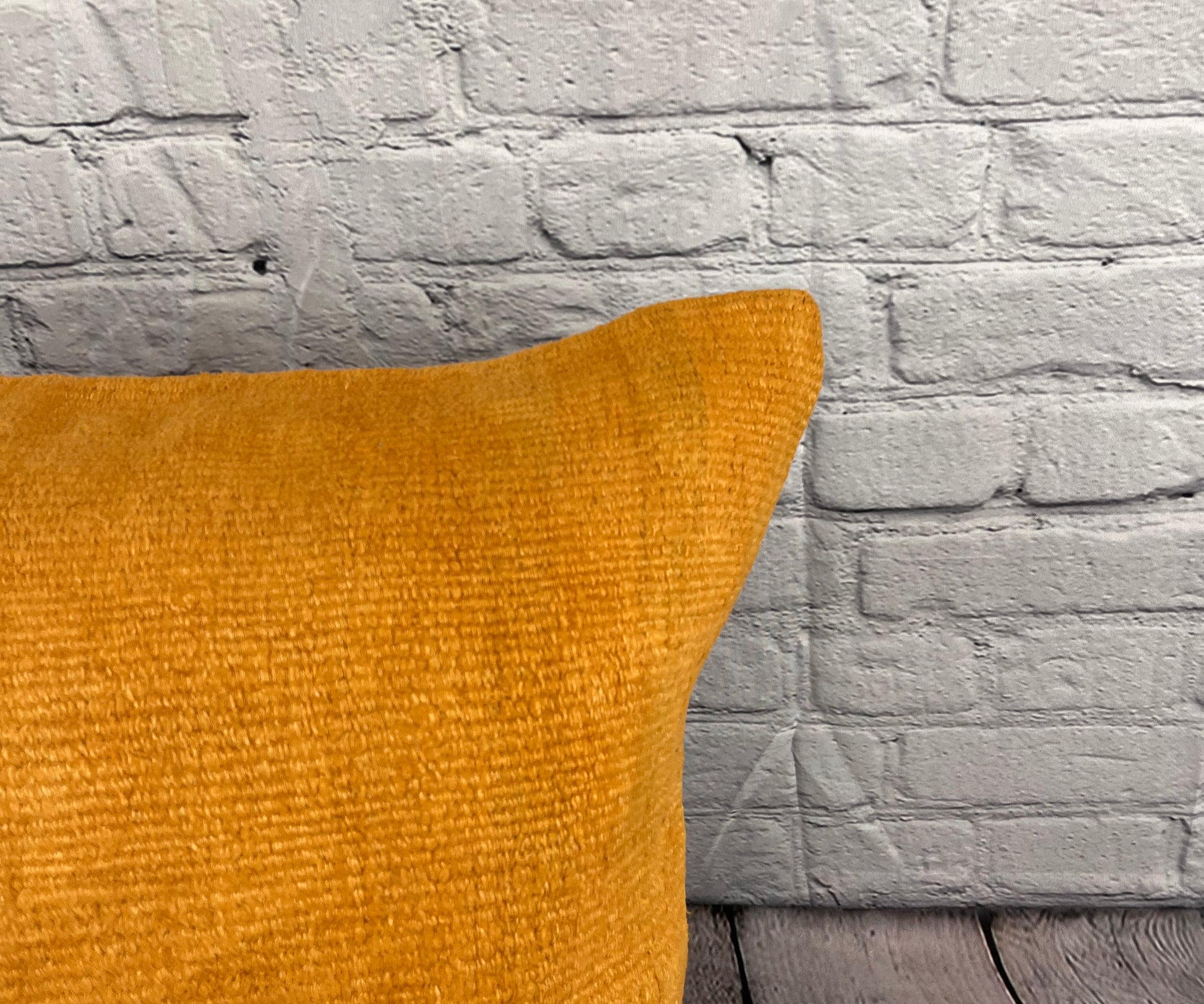 20 x 20 Hemp Pillow Turkish Cushion Natural Orange Pillow Cushion Cover #6284
