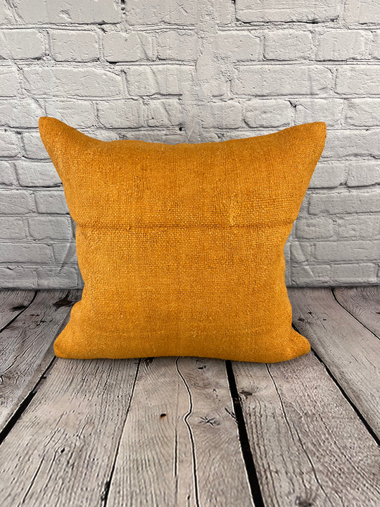 20 x 20 Hemp Pillow Turkish Cushion Natural Orange Pillow Cushion Cover #6286
