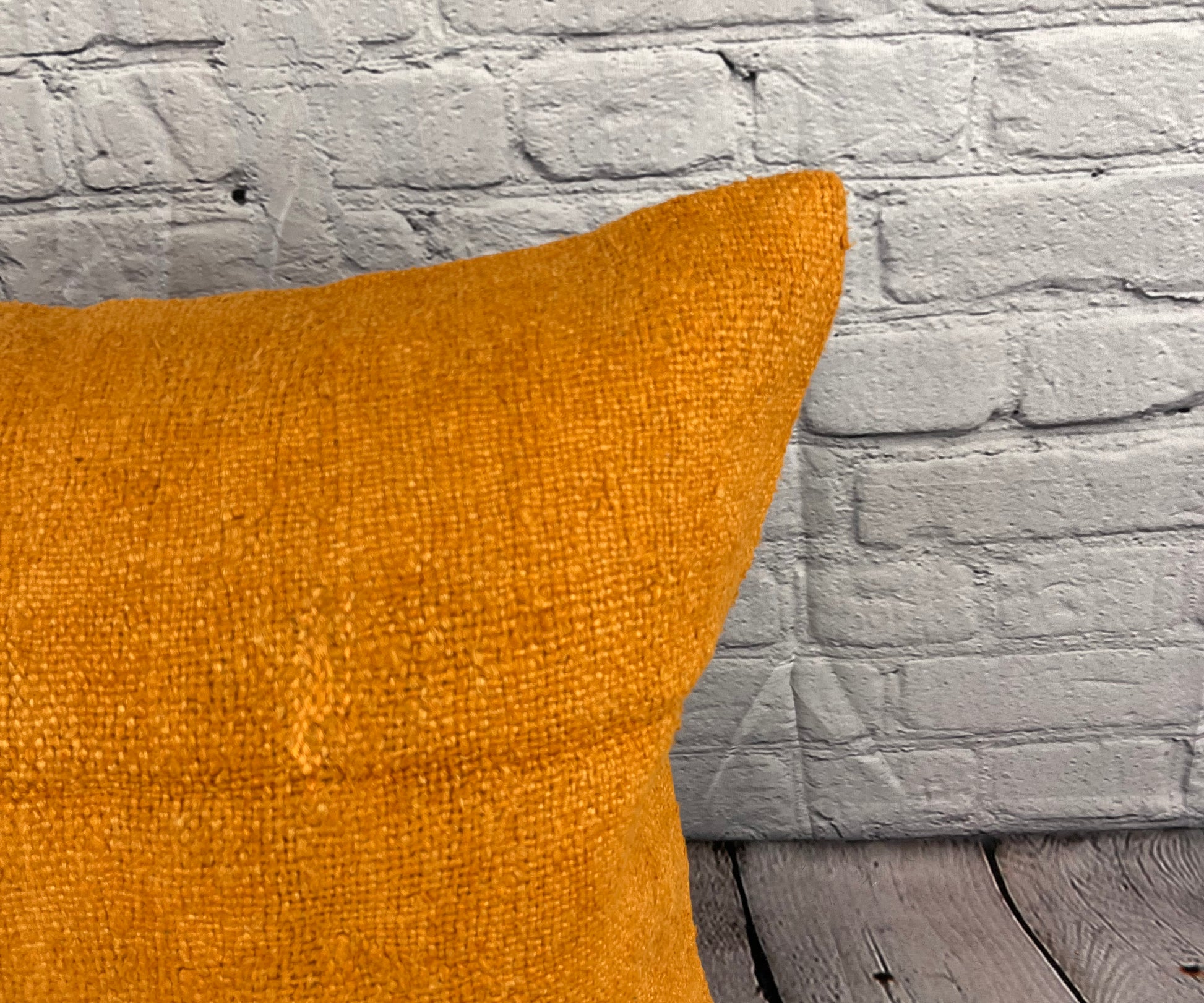 20 x 20 Hemp Pillow Turkish Cushion Natural Orange Pillow Cushion Cover #6286