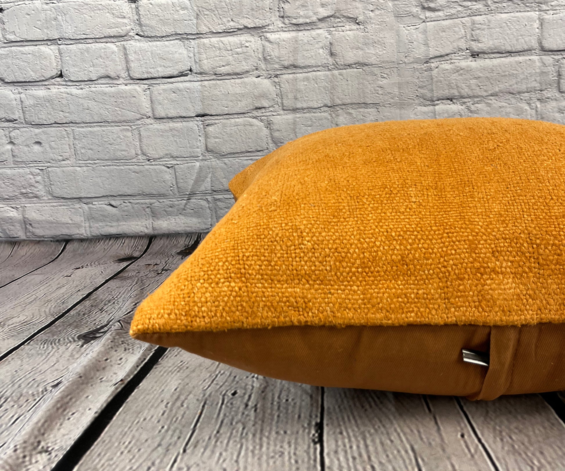 20 x 20 Hemp Pillow Turkish Cushion Natural Orange Pillow Cushion Cover #6286