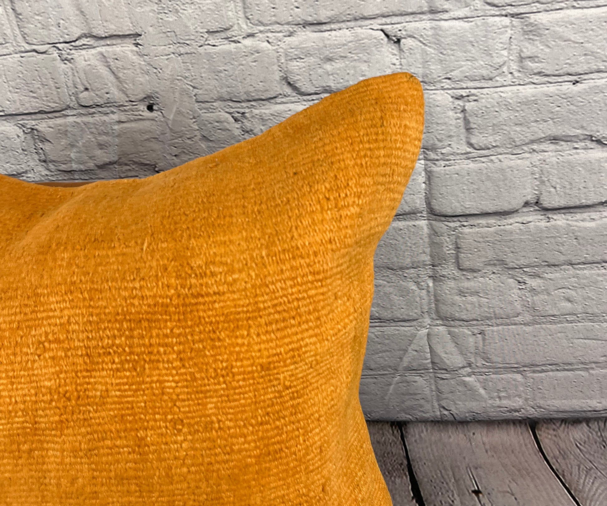 20 x 20 Hemp Pillow Turkish Cushion Natural Orange Pillow Cushion Cover #6287