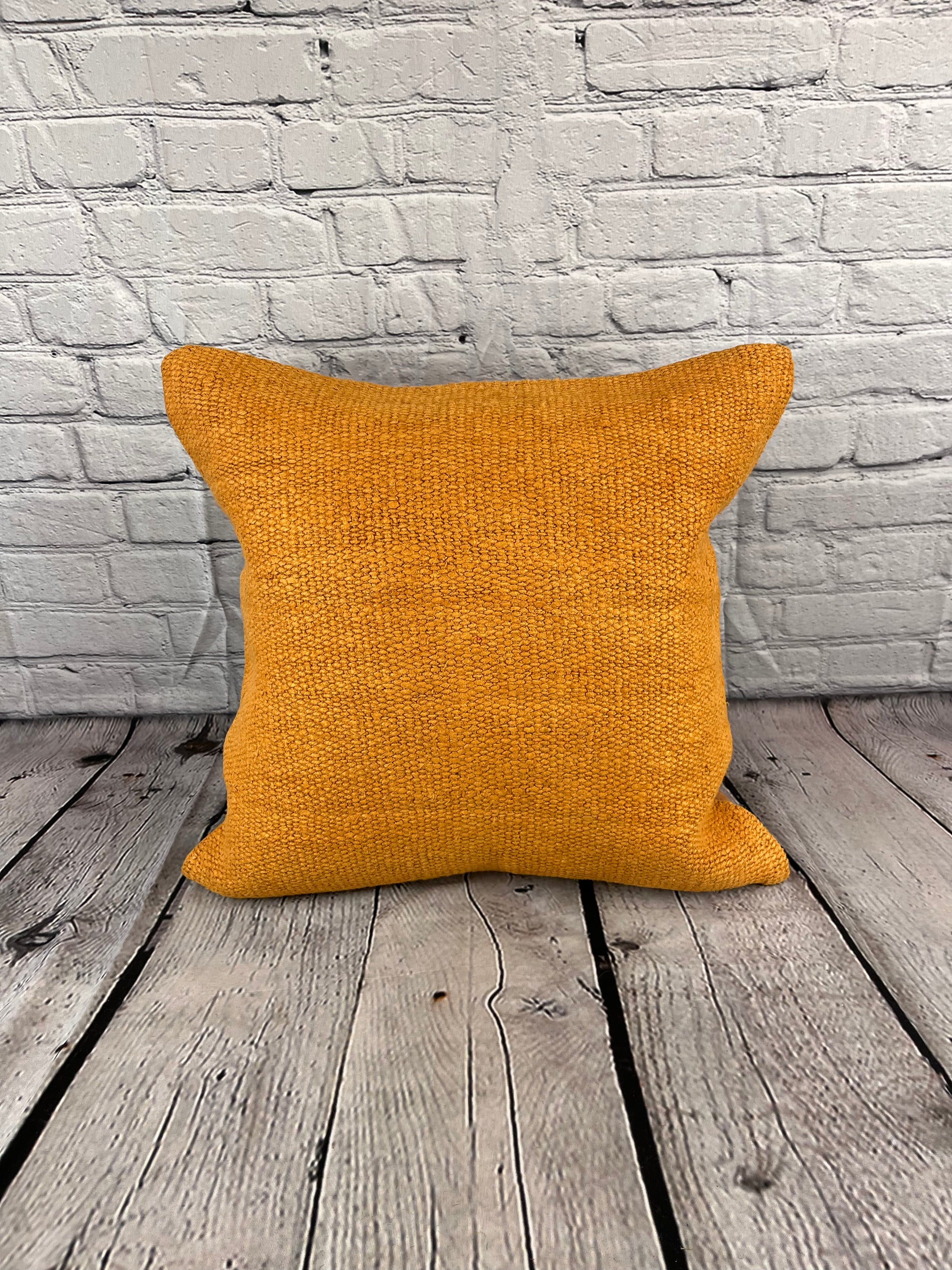 20 x 20 Hemp Pillow Turkish Cushion Natural Orange Pillow Cushion Cover #6288