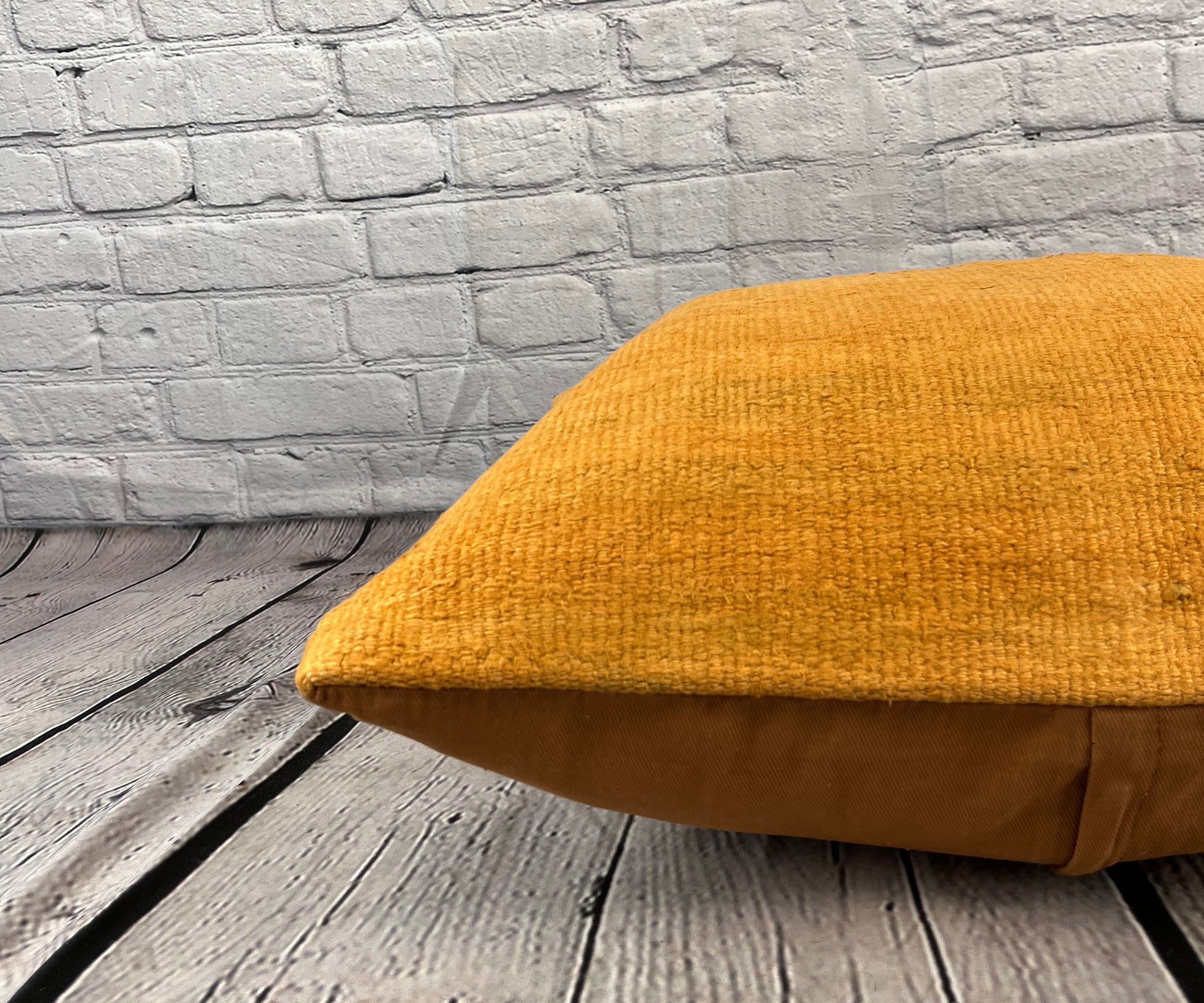 20 x 20 Hemp Pillow Turkish Cushion Natural Orange Pillow Cushion Cover #6289