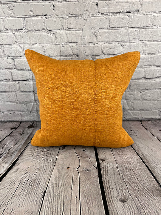 20 x 20 Hemp Pillow Turkish Cushion Natural Orange Pillow Cushion Cover #6290
