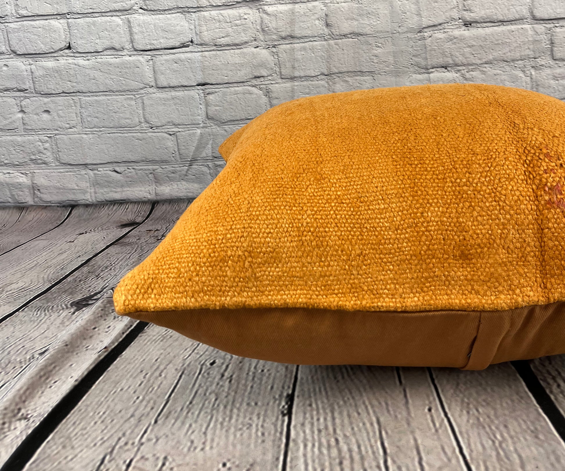 20 x 20 Hemp Pillow Turkish Cushion Natural Orange Pillow Cushion Cover #6290