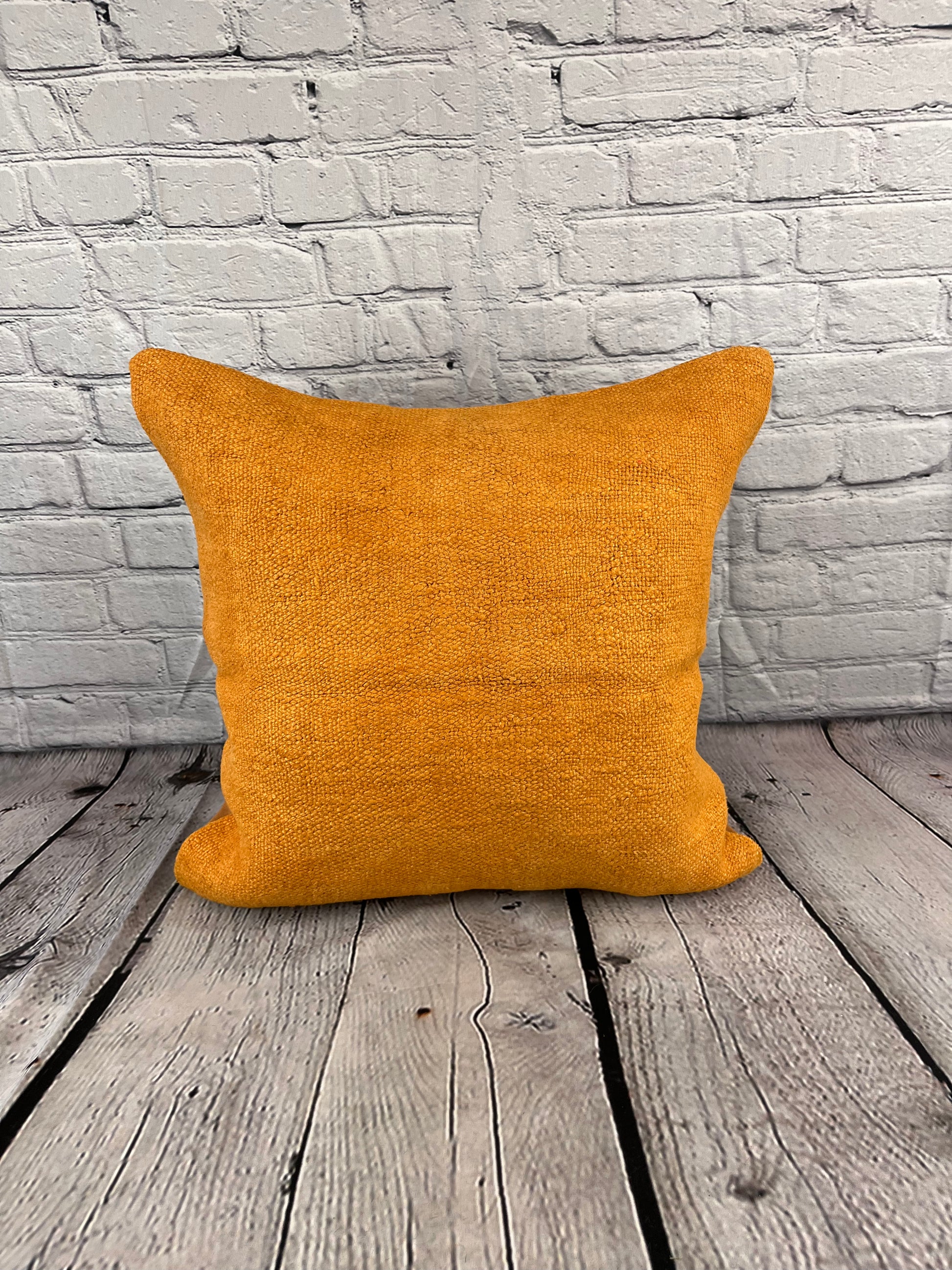 20 x 20 Hemp Pillow Turkish Cushion Natural Orange Pillow Cushion Cover #6291
