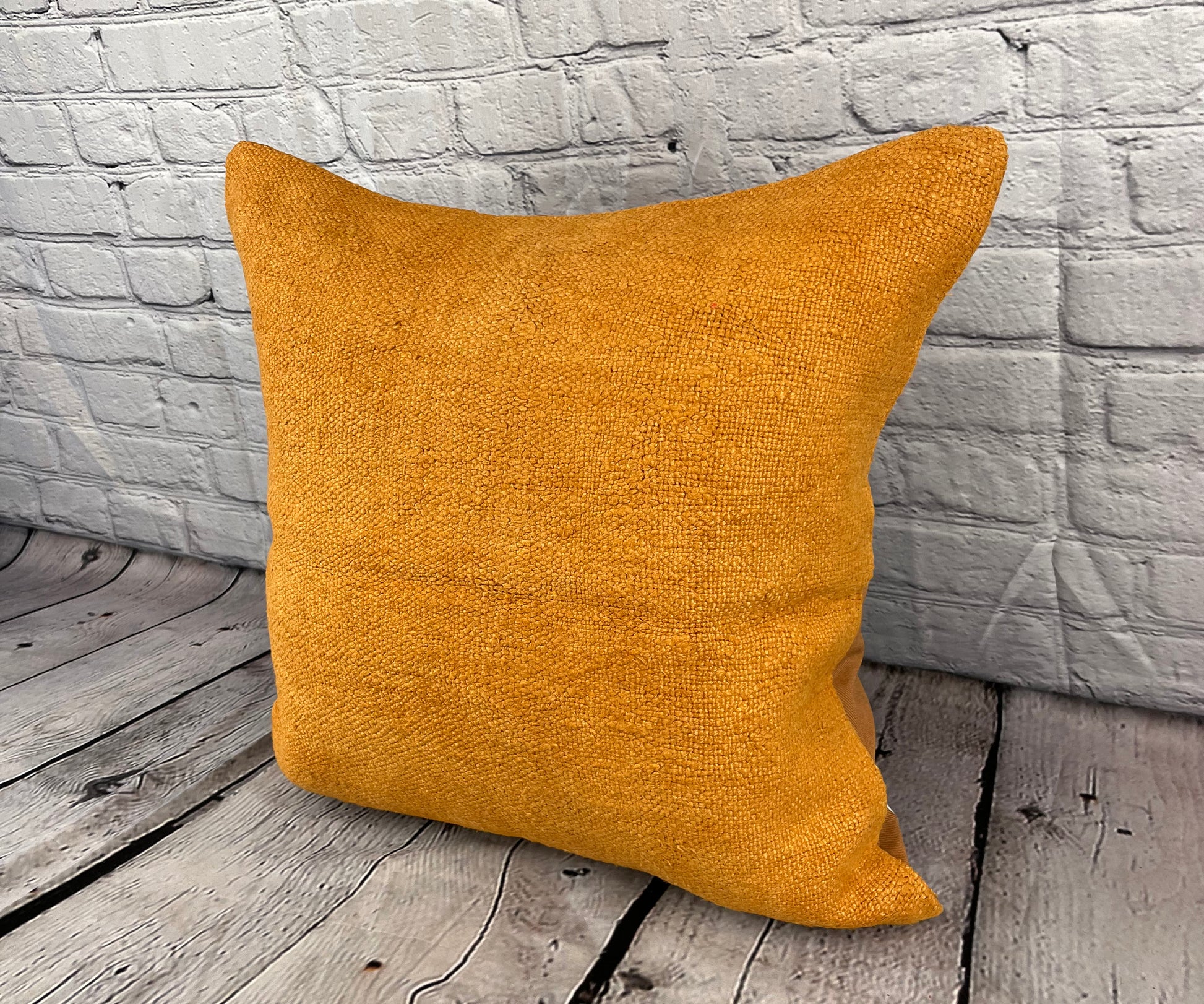 20 x 20 Hemp Pillow Turkish Cushion Natural Orange Pillow Cushion Cover #6291