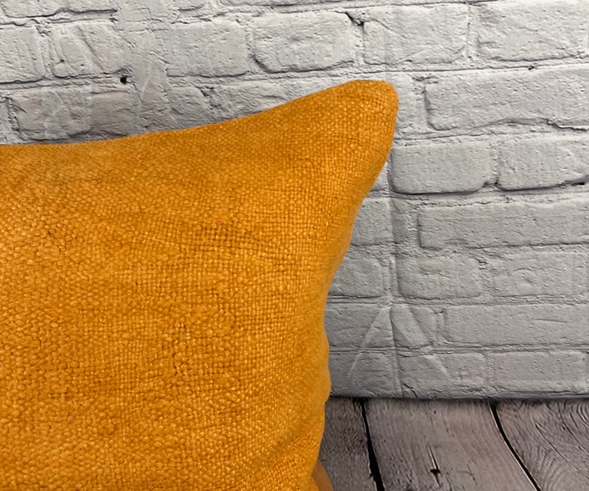 20 x 20 Hemp Pillow Turkish Cushion Natural Orange Pillow Cushion Cover #6291