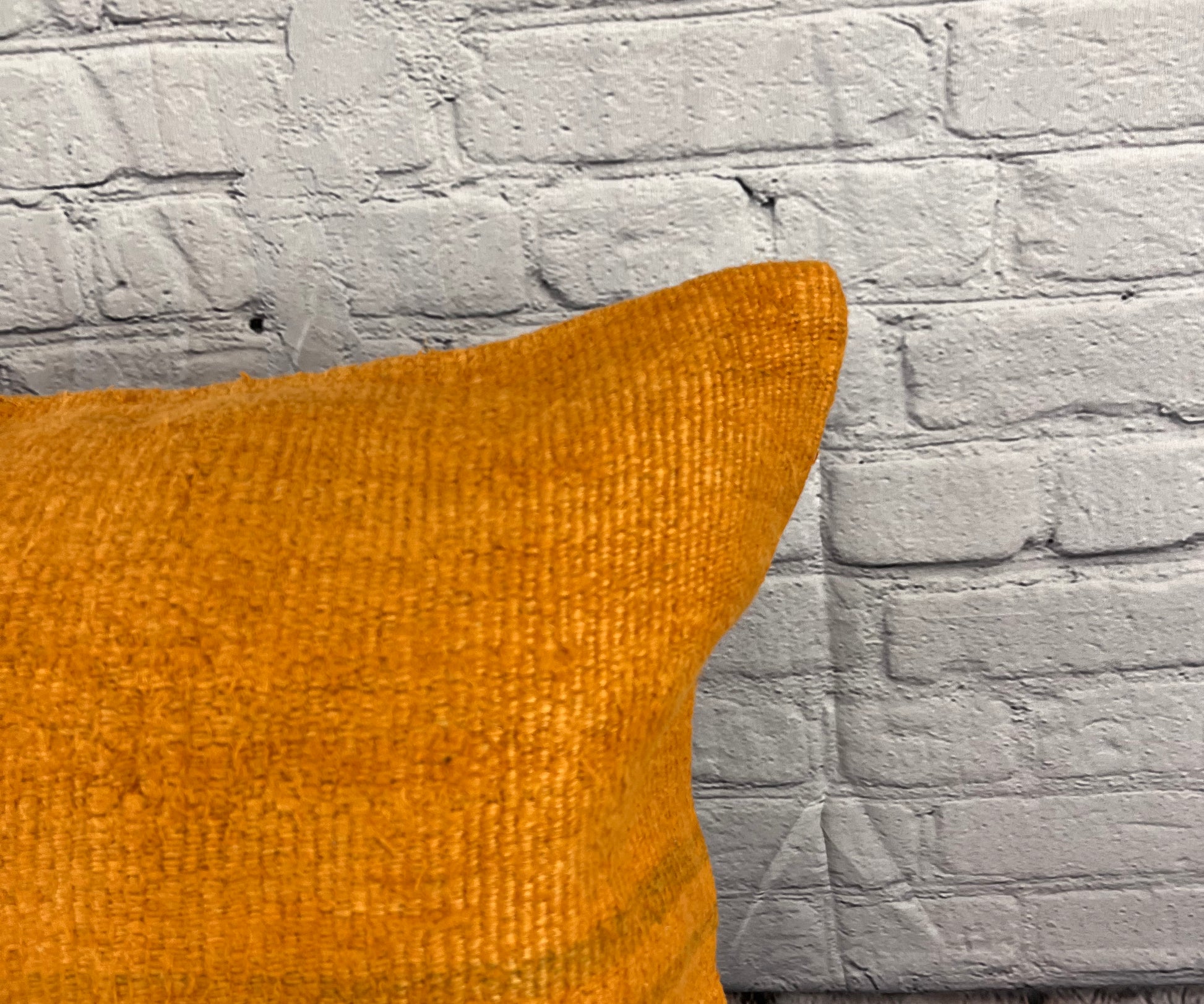 20 x 20 Hemp Pillow Turkish Cushion Natural Orange Pillow Cushion Cover #6292