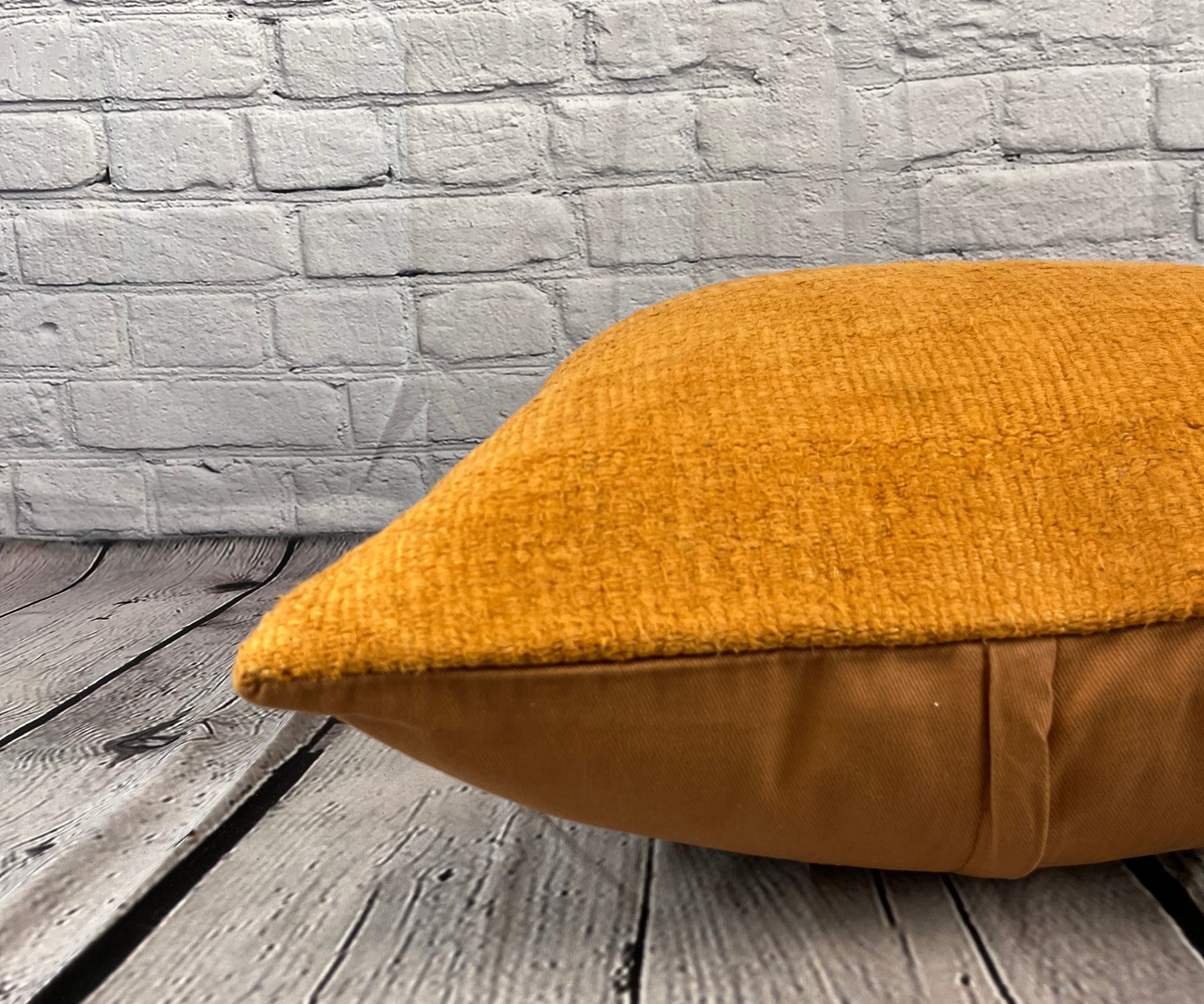 20 x 20 Hemp Pillow Turkish Cushion Natural Orange Pillow Cushion Cover #6292