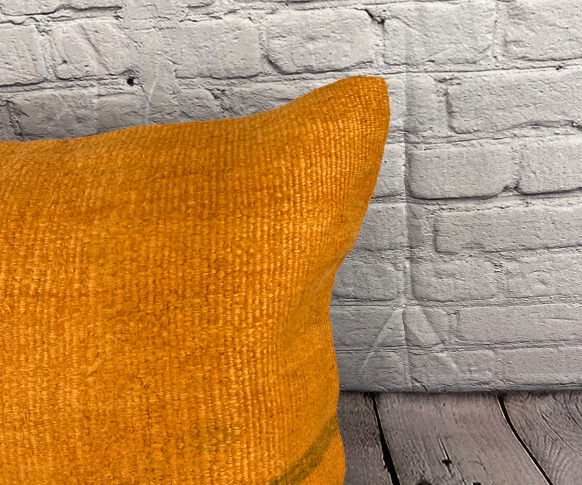20 x 20 Hemp Pillow Turkish Cushion Natural Orange Pillow Cushion Cover #6293