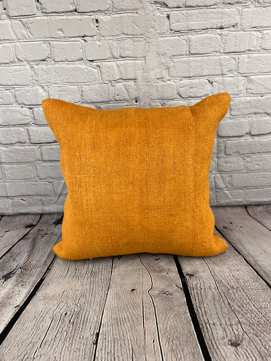 20 x 20 Hemp Pillow Turkish Cushion Natural Orange Pillow Cushion Cover #6294