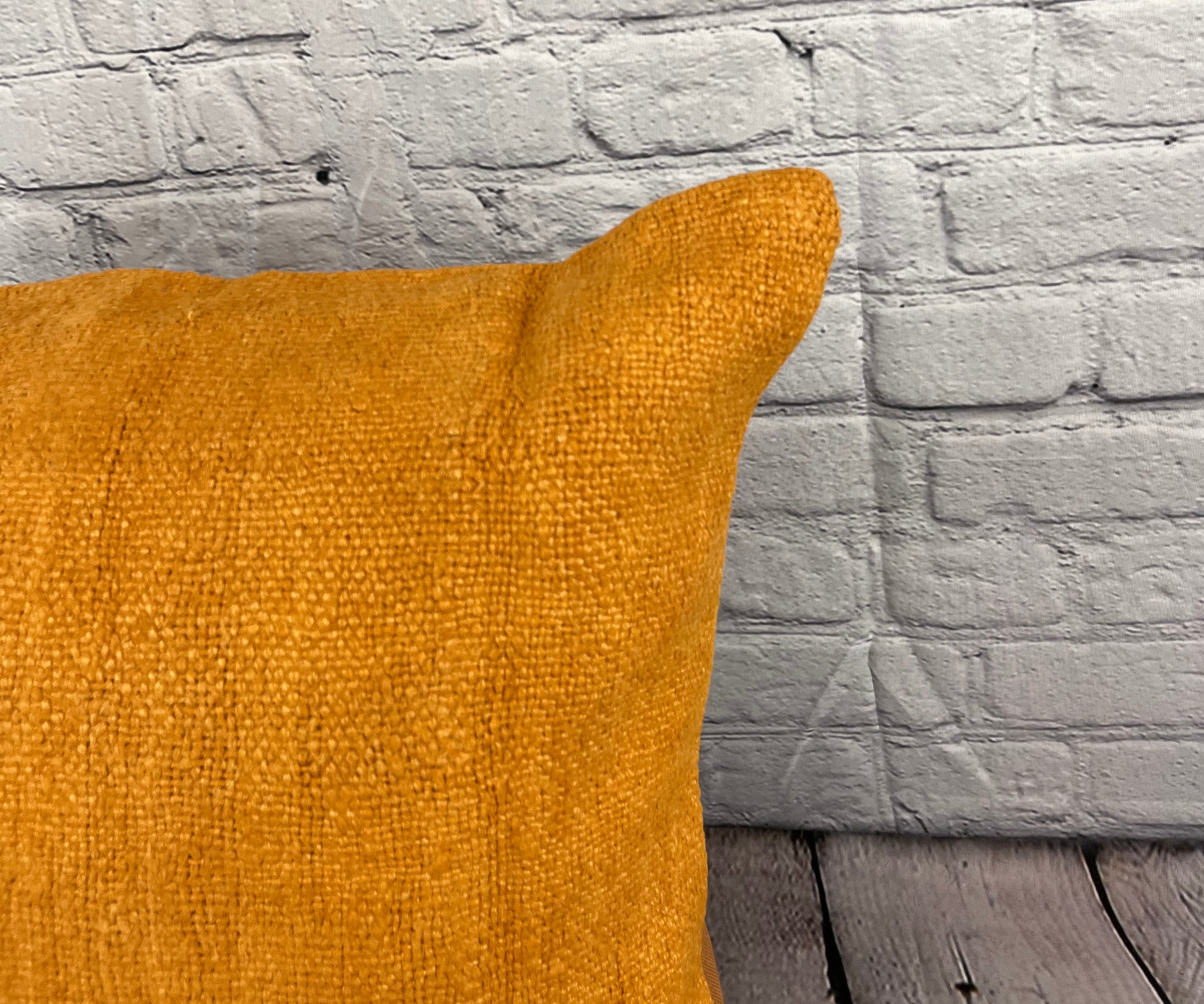 20 x 20 Hemp Pillow Turkish Cushion Natural Orange Pillow Cushion Cover #6294