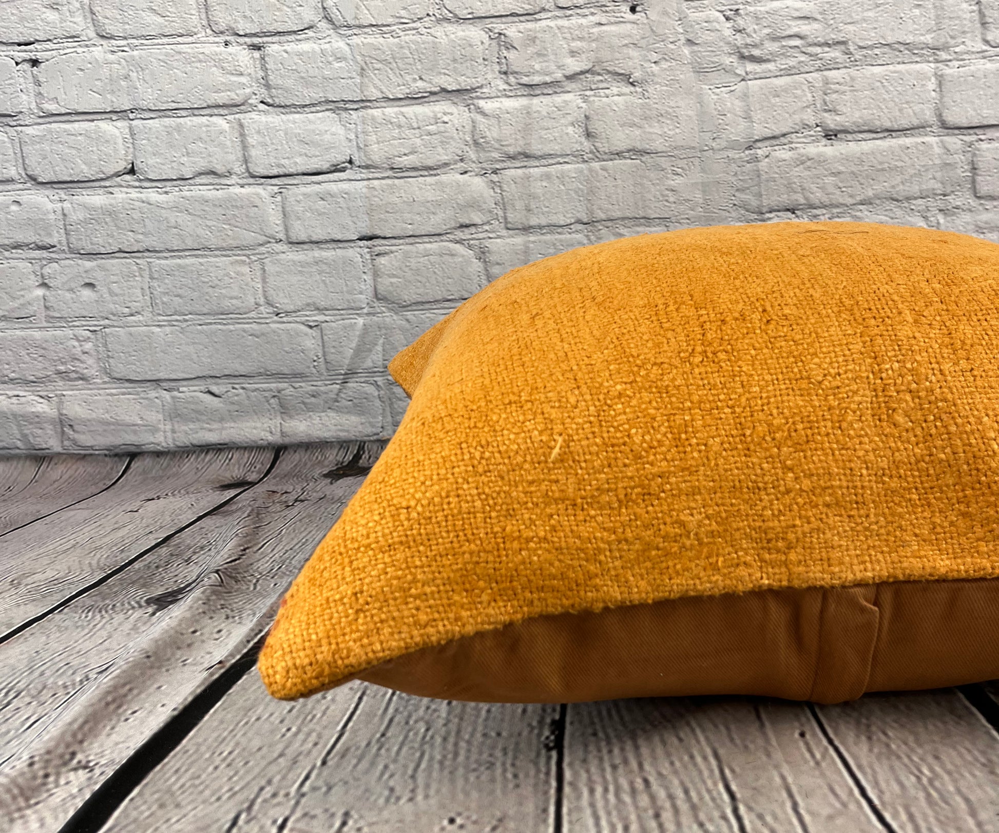 20 x 20 Hemp Pillow Turkish Cushion Natural Orange Pillow Cushion Cover #6294